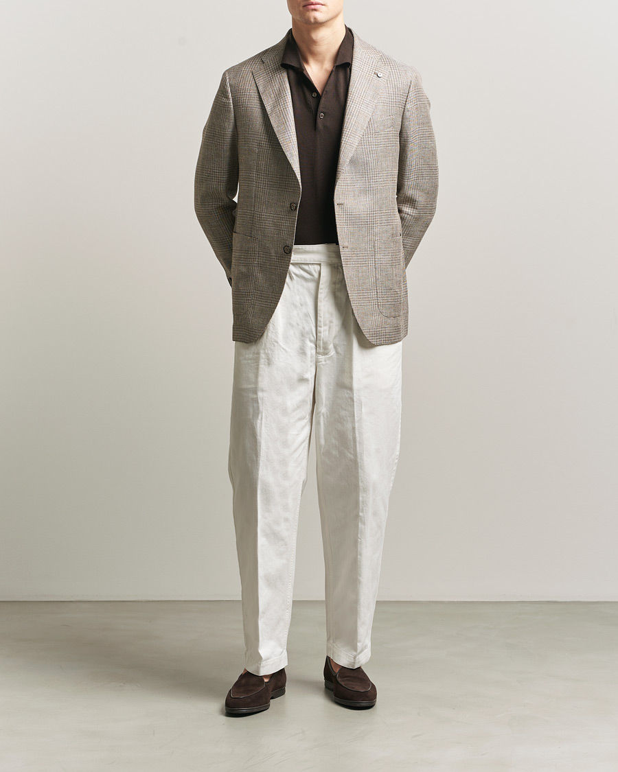Homme | Blazers | L.B.M. 1911 | Jack Regular Fit Linen/Wool Checked Blazer Taupe