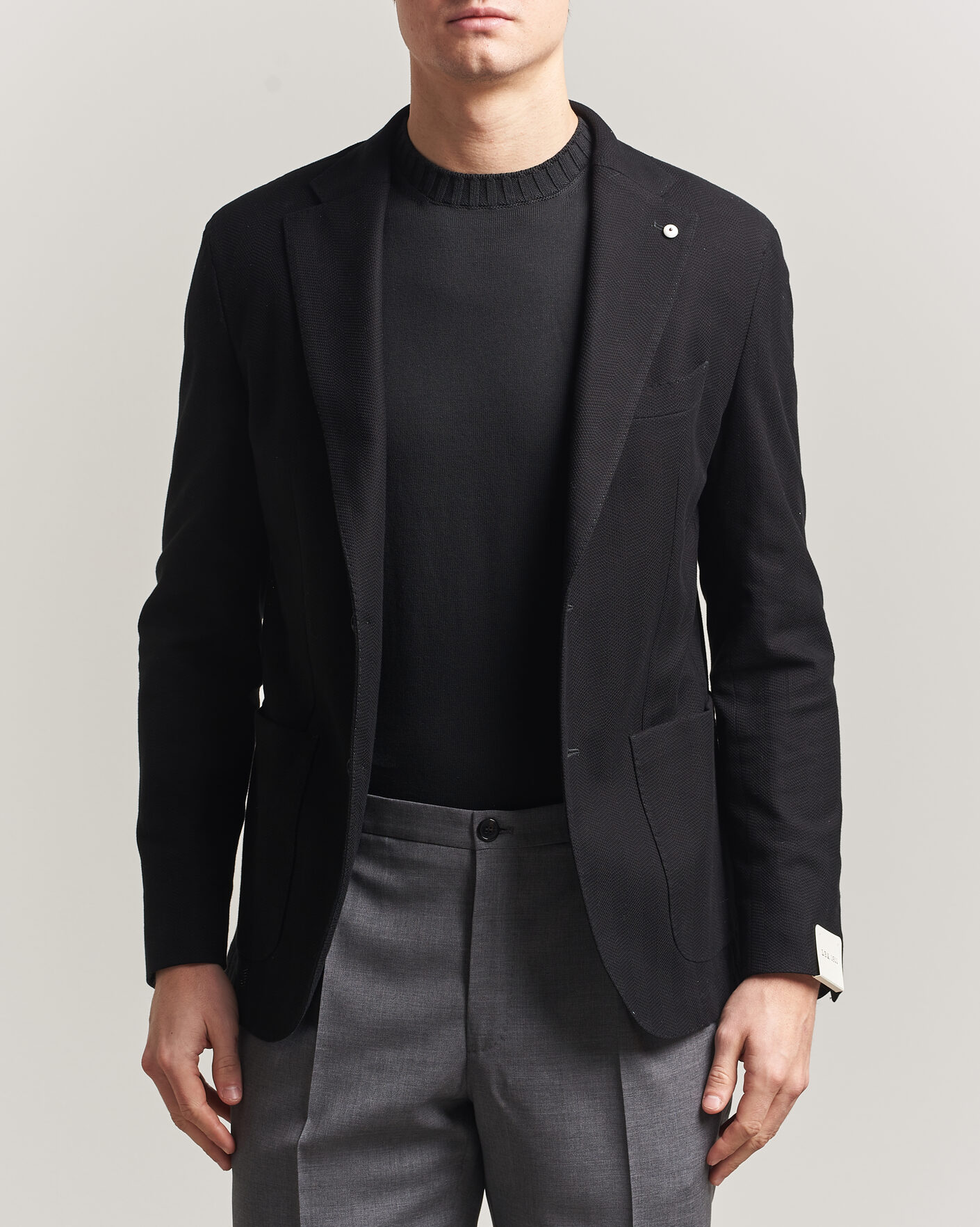 Homme | Blazers | L.B.M. 1911 | Jack Herringbone Cotton Blazer Black