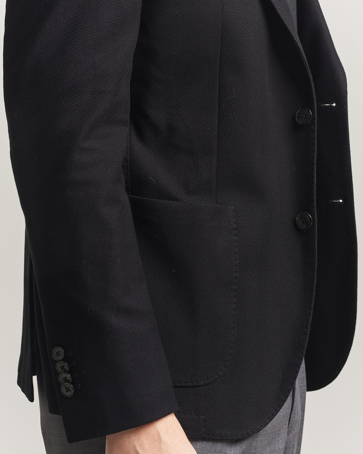 Homme | Blazers | L.B.M. 1911 | Jack Herringbone Cotton Blazer Black