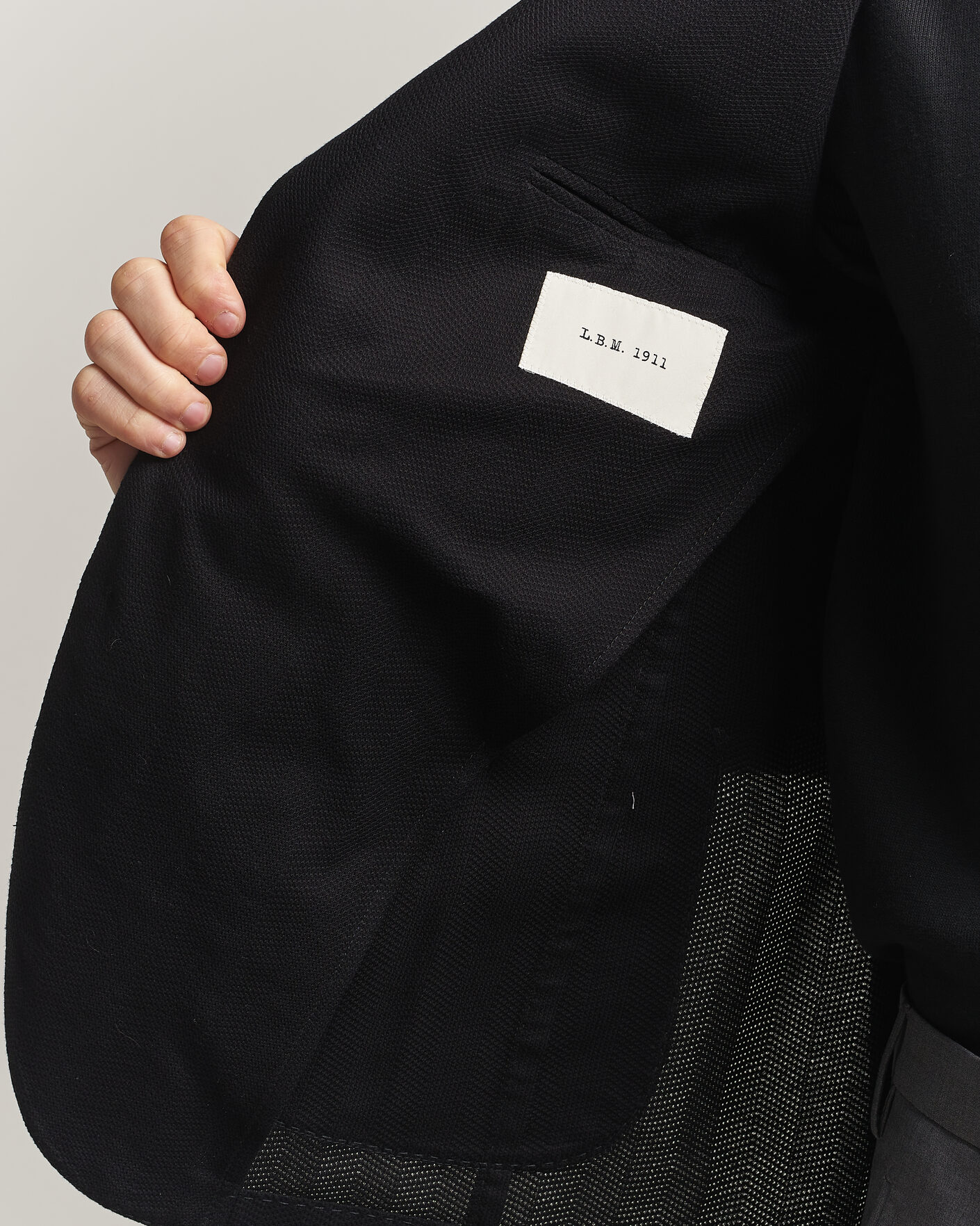Homme | Blazers | L.B.M. 1911 | Jack Herringbone Cotton Blazer Black