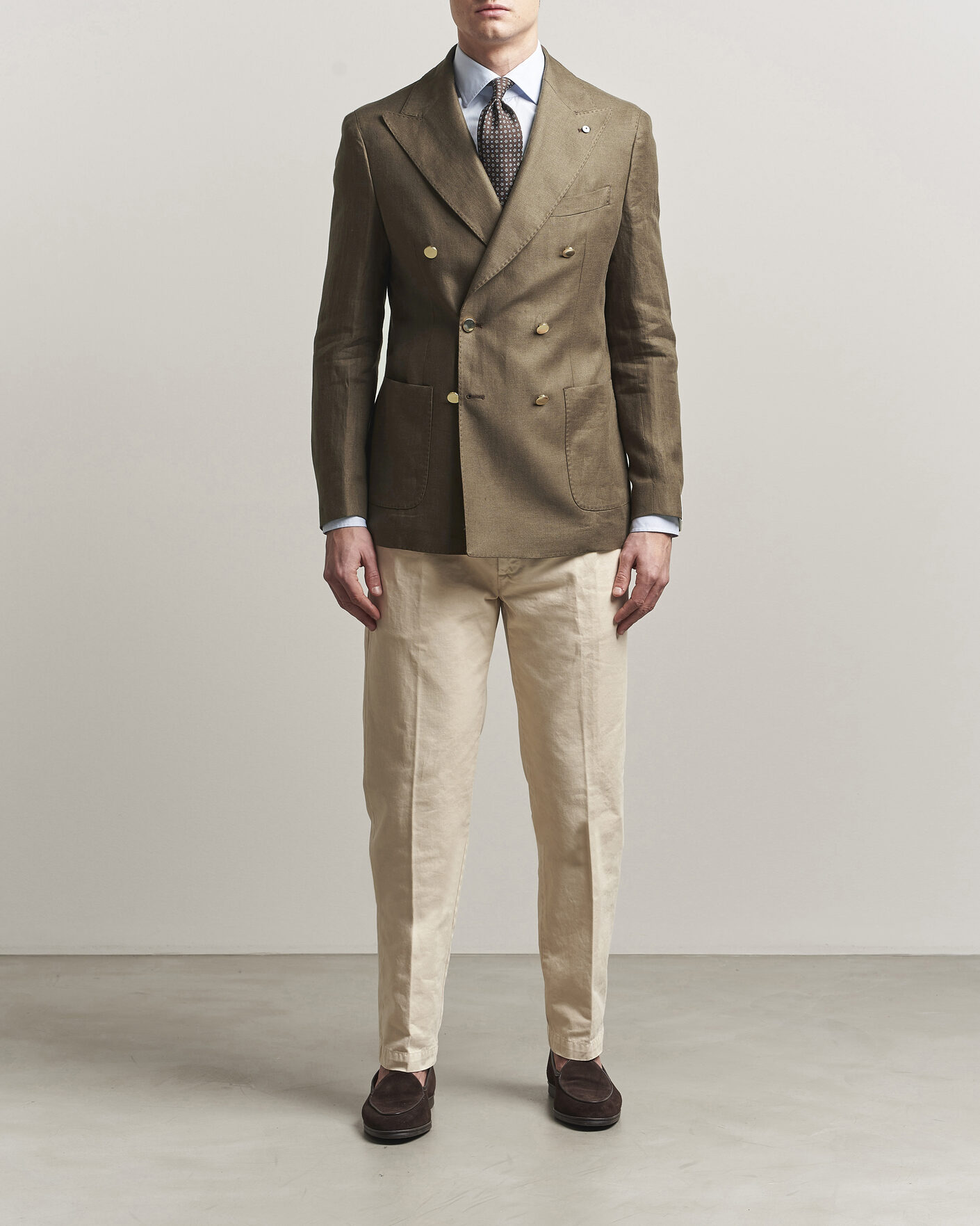 Homme | Blazers | L.B.M. 1911 | Tom Regular DB Linen Blazer Olive