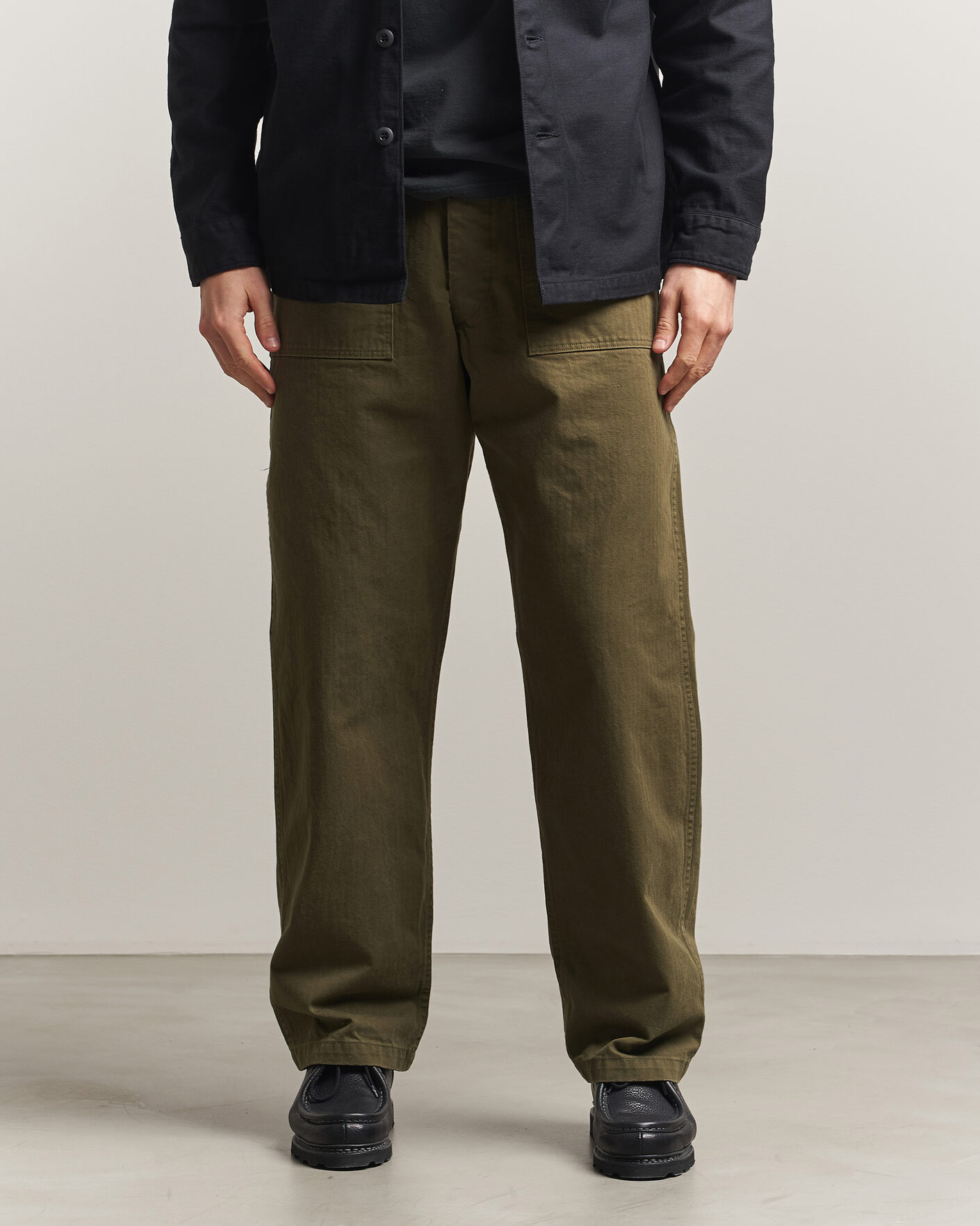 Homme | Pantalons | orSlow | Vintage Fit Herringbone Fatigue Pants Army Green