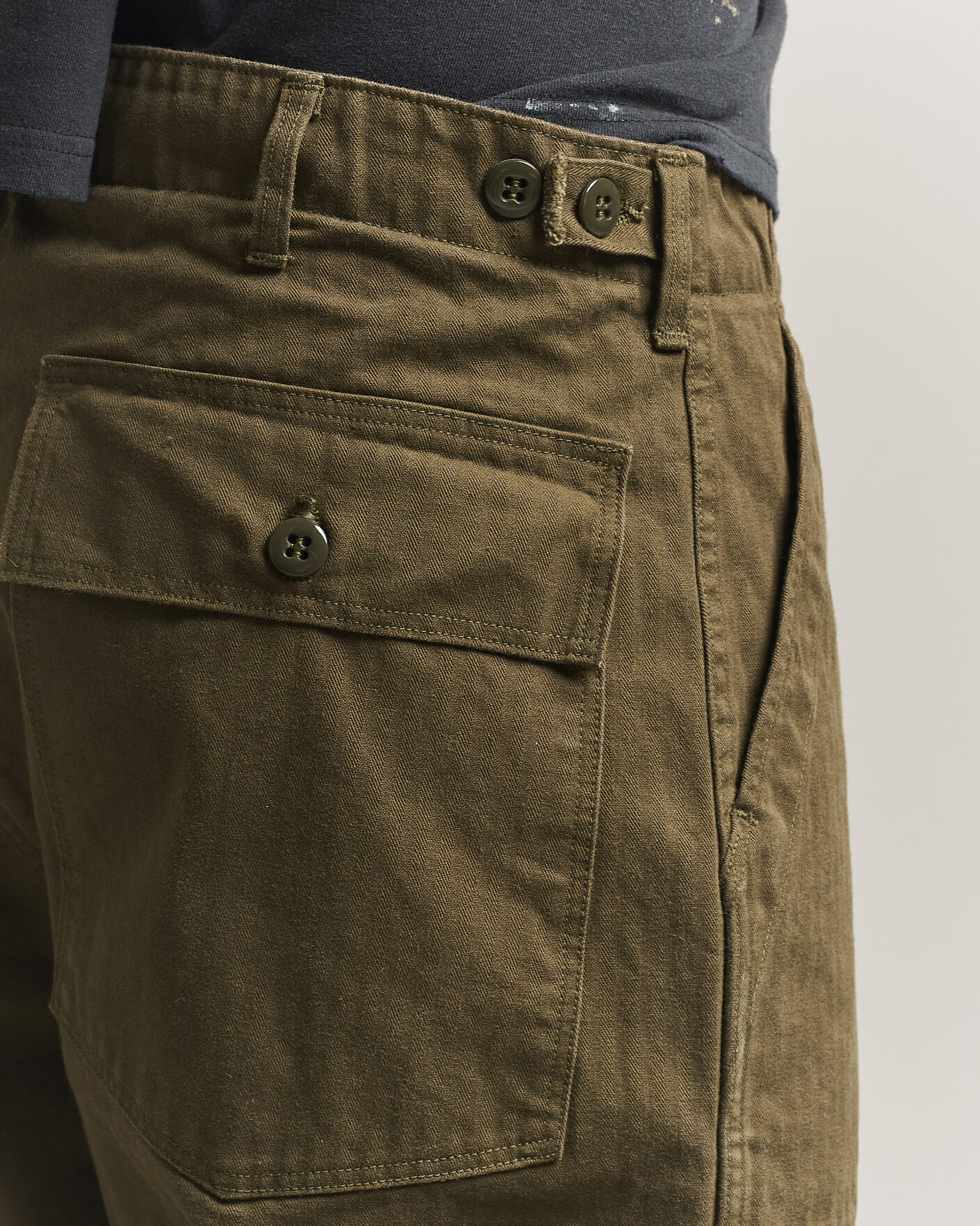 Homme | Pantalons | orSlow | Vintage Fit Herringbone Fatigue Pants Army Green