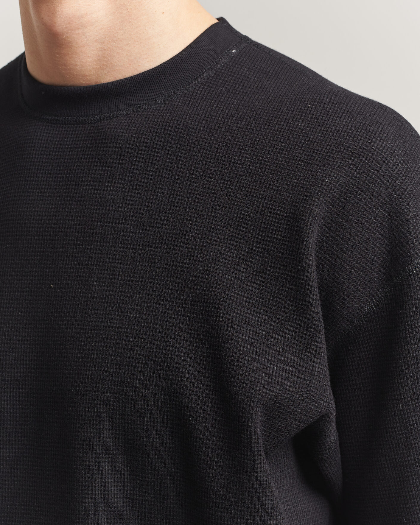 Homme | T-shirts | orSlow | Waffle Cotton T-Shirt Black