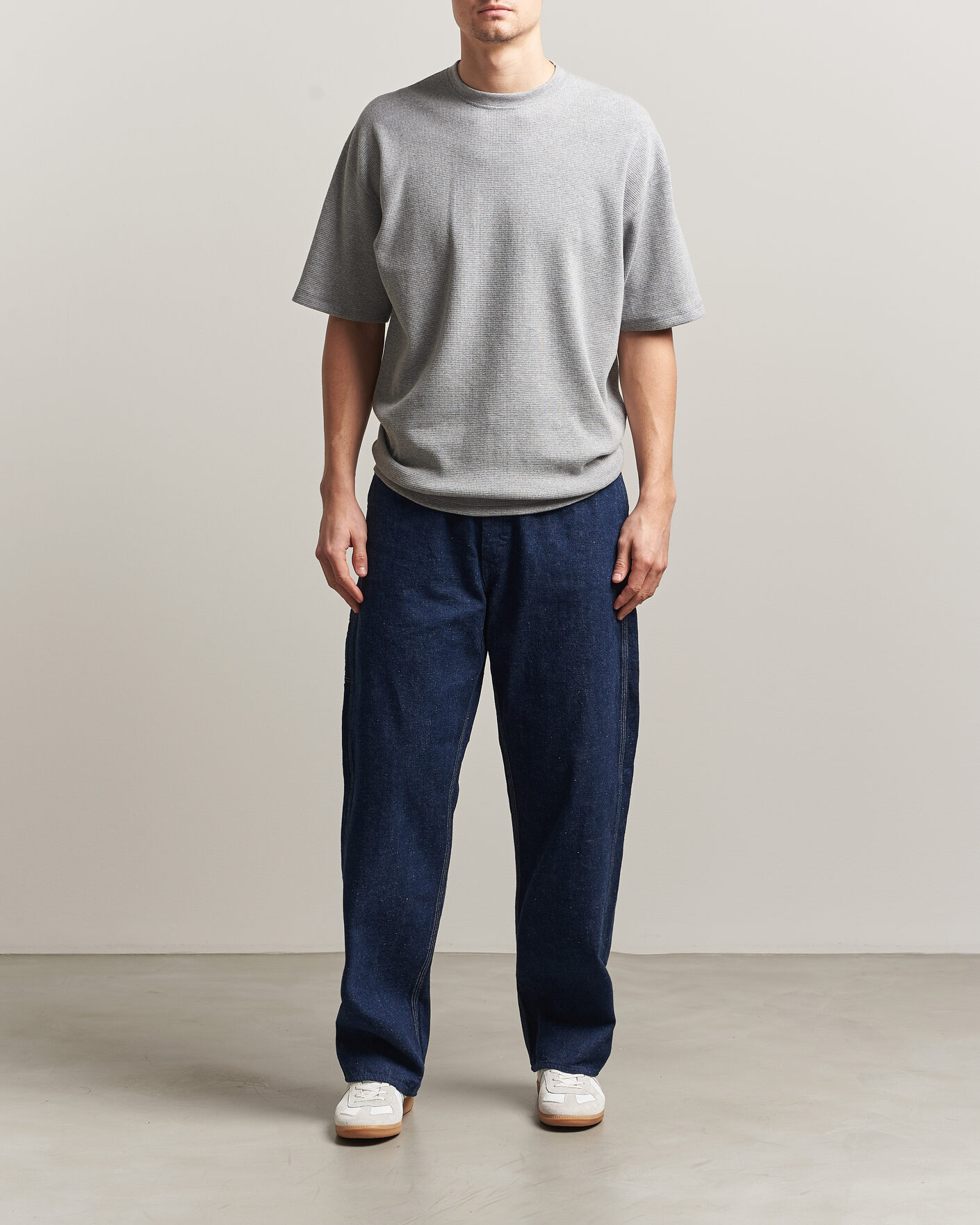 Homme | T-shirts | orSlow | Waffle Cotton T-Shirt Heather Gray