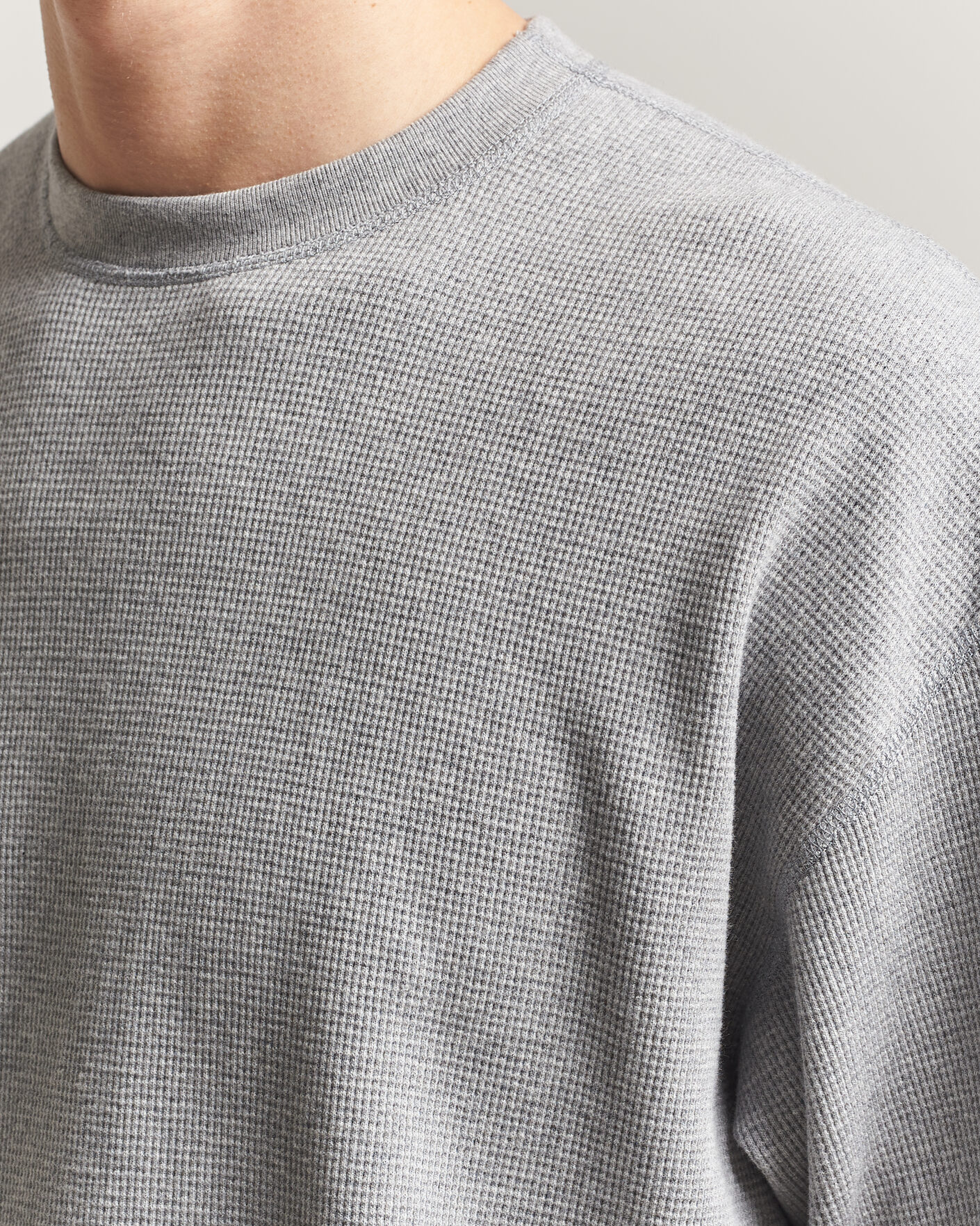 Homme | T-shirts | orSlow | Waffle Cotton T-Shirt Heather Gray