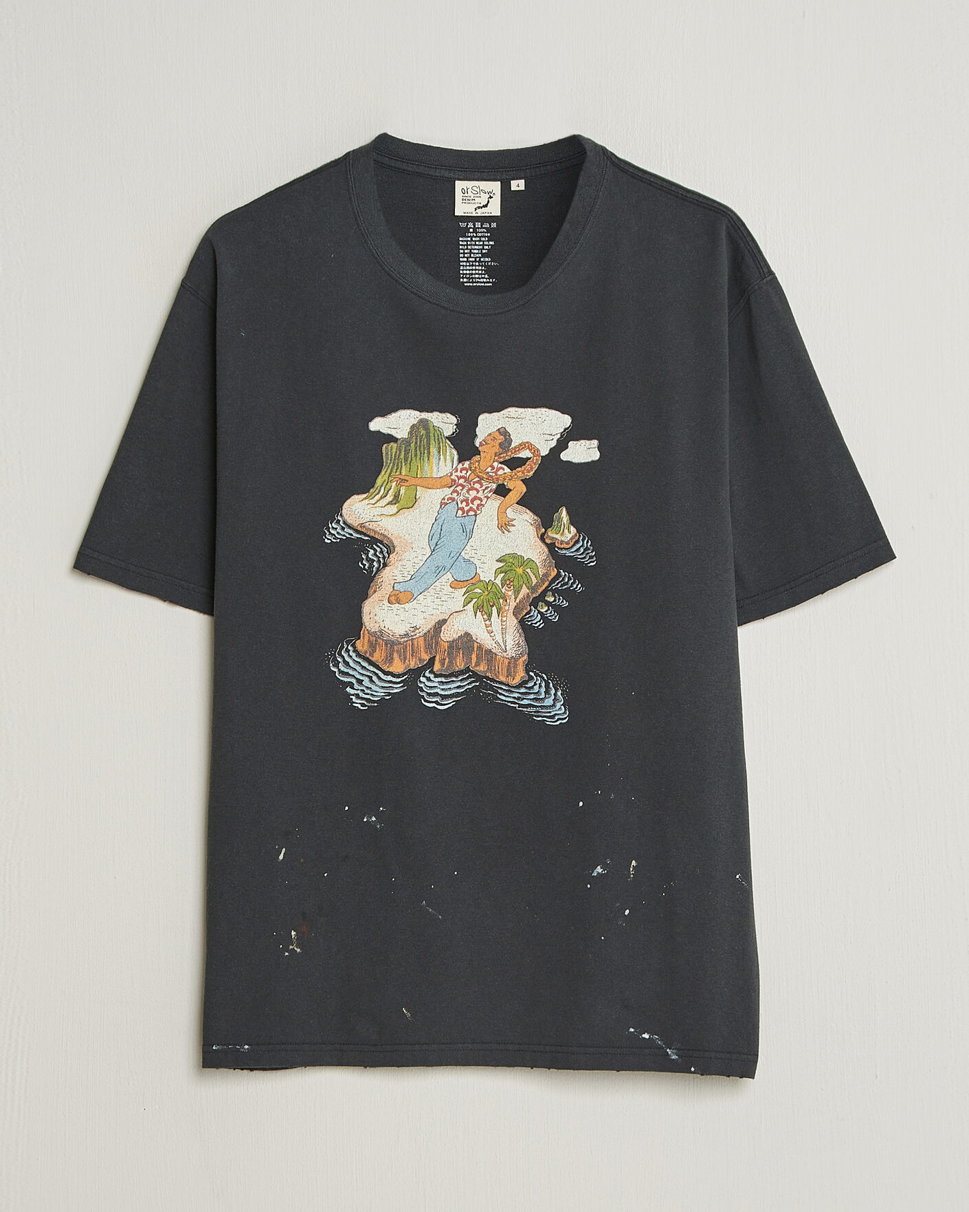 Homme | T-shirts | orSlow | Vintage Hawaiian Print T-Shirt Black