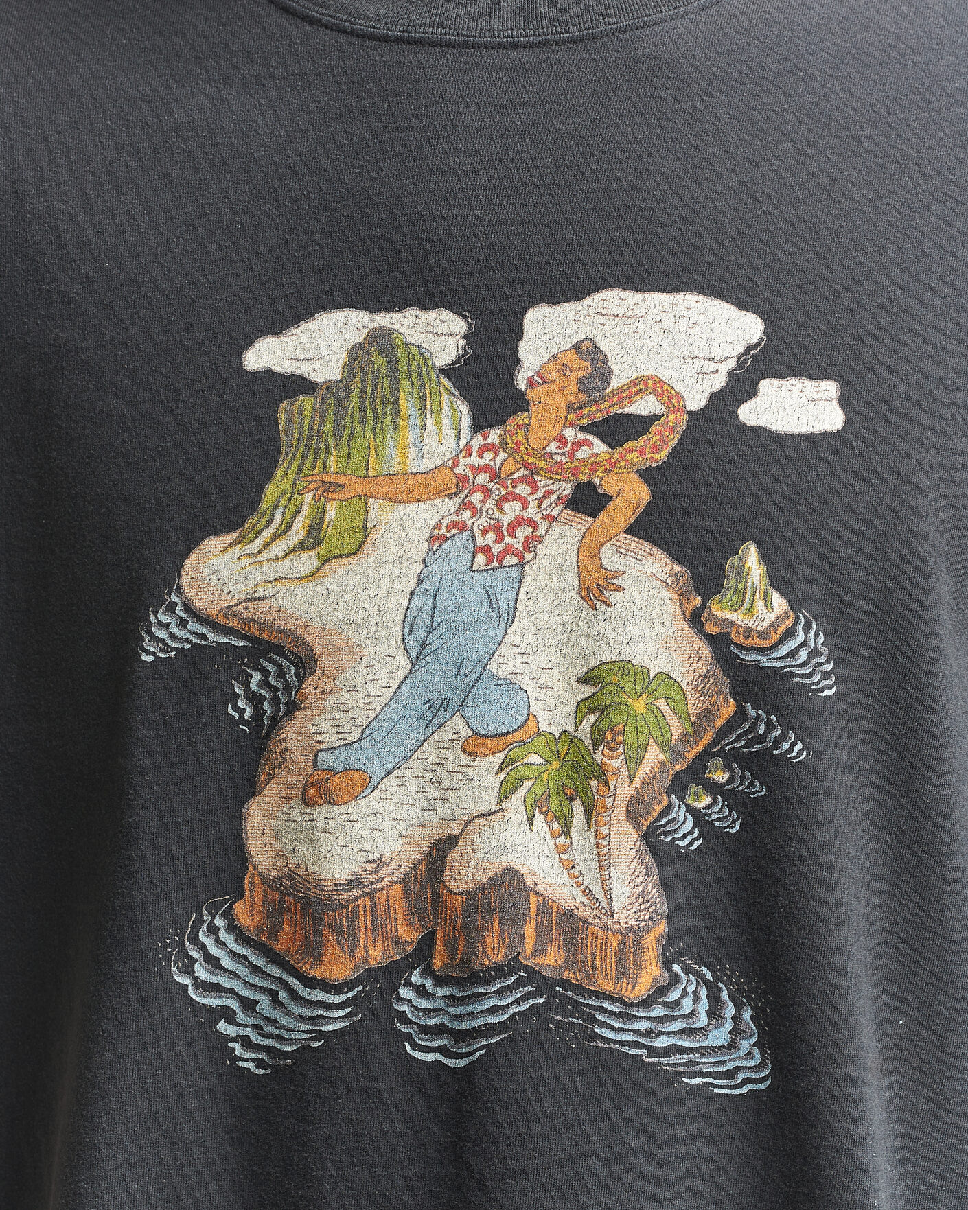 Homme | T-shirts | orSlow | Vintage Hawaiian Print T-Shirt Black