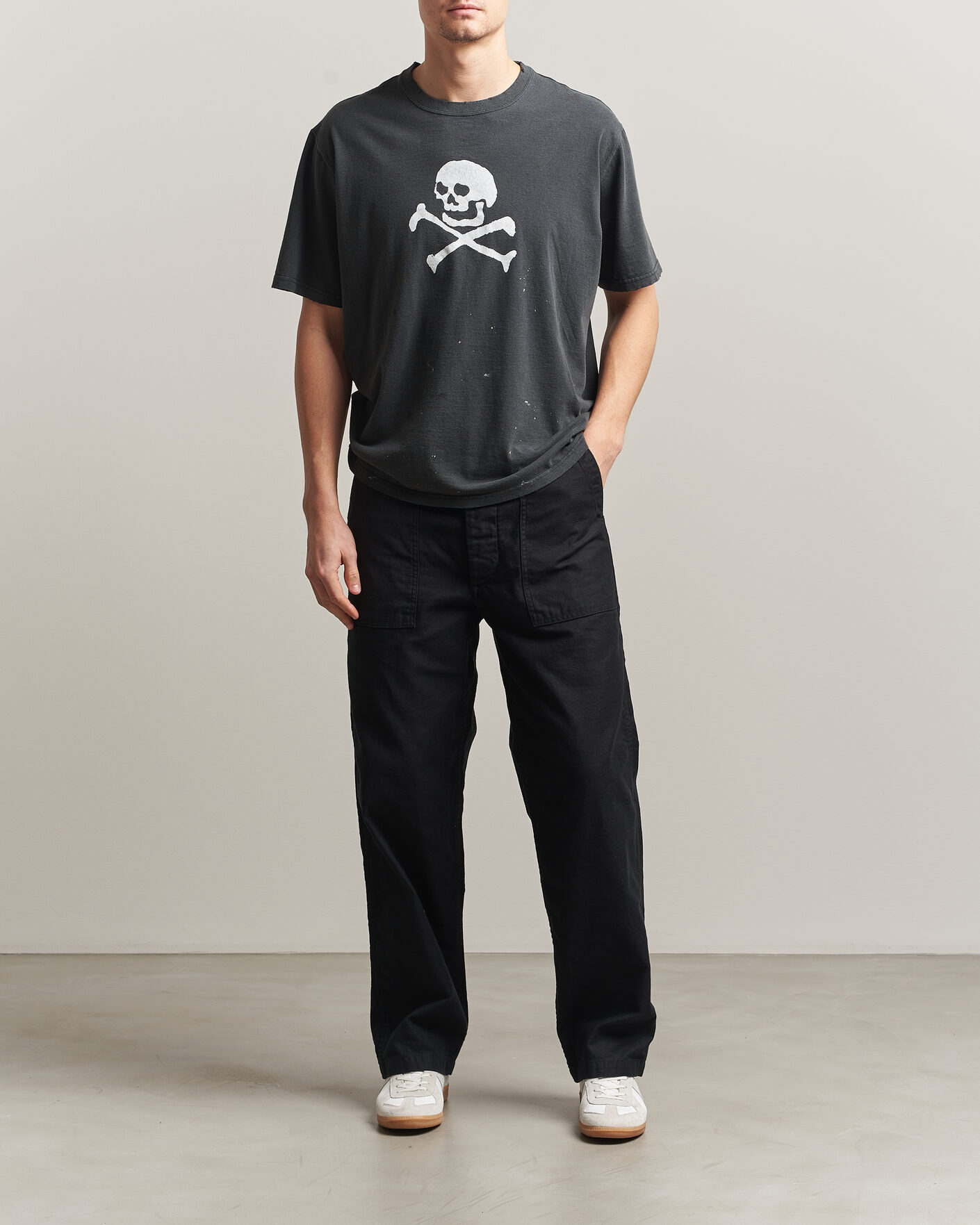 Homme | T-shirts | orSlow | Vintage Skull Print T-Shirt Black