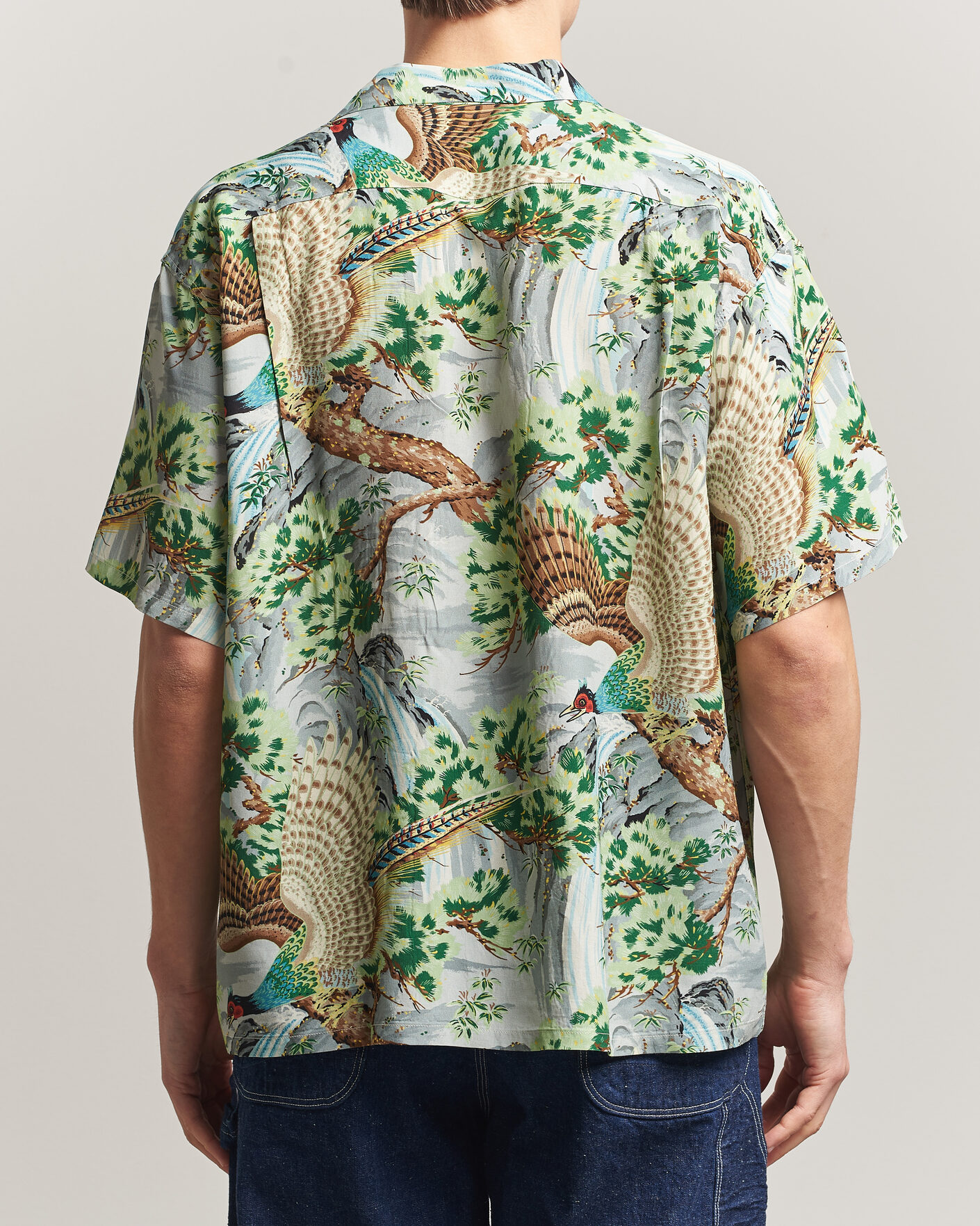 Homme | Chemises | orSlow | Peacock Garden Hawaiian Shirt Green