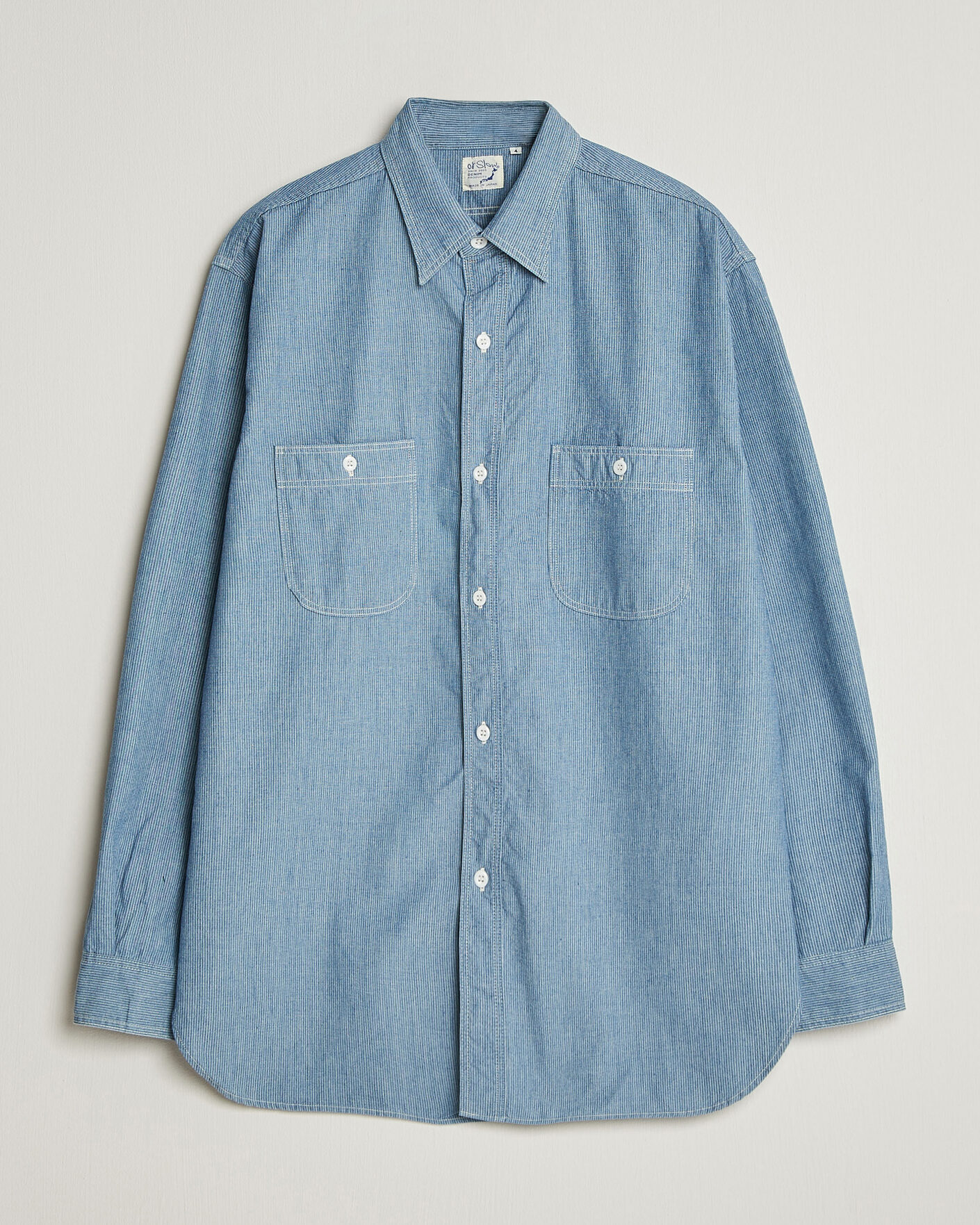 Homme | Chemises | orSlow | Relax Fit Chambray Work Shirt Hickory Stirpe