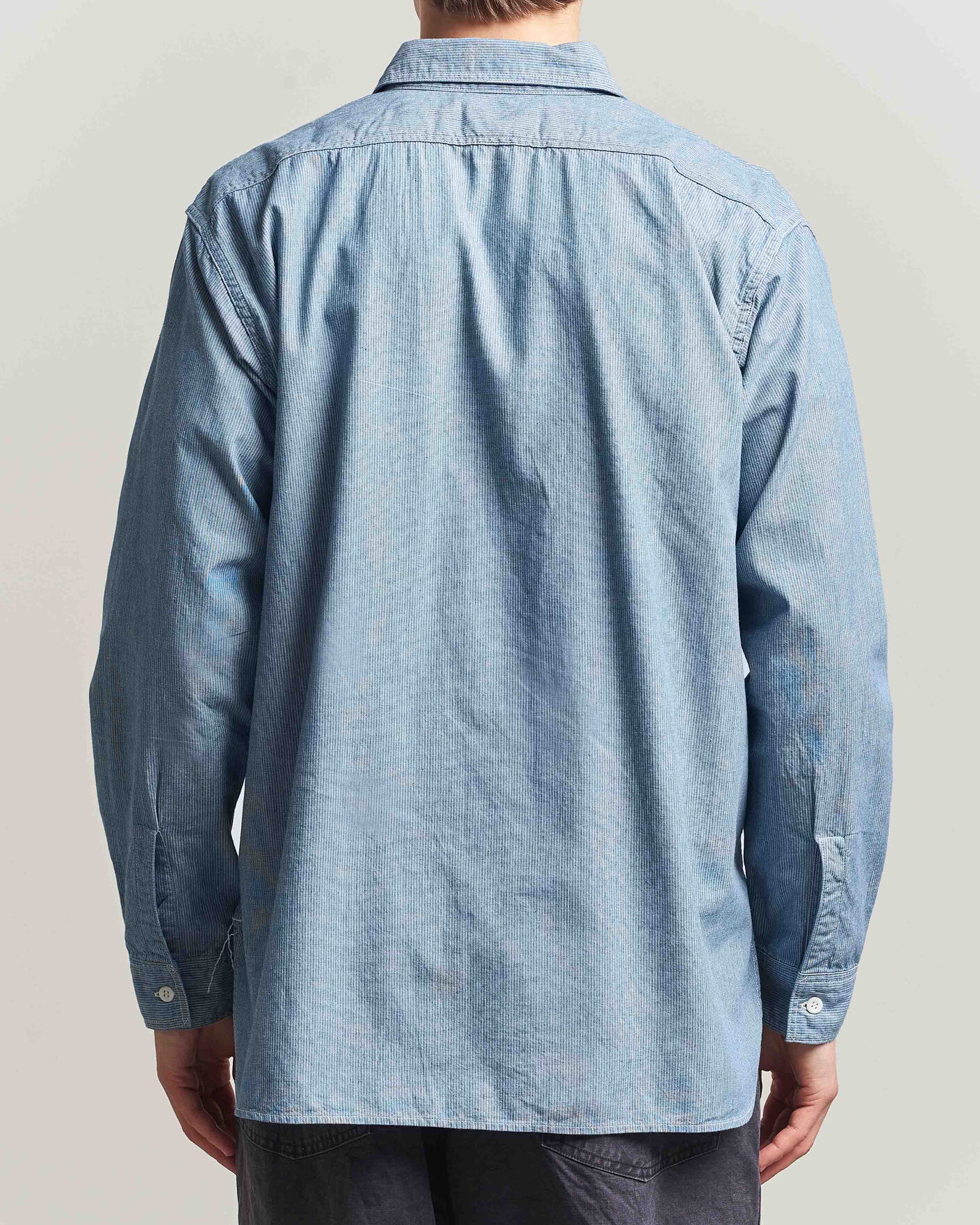 Homme | Chemises | orSlow | Relax Fit Chambray Work Shirt Hickory Stirpe