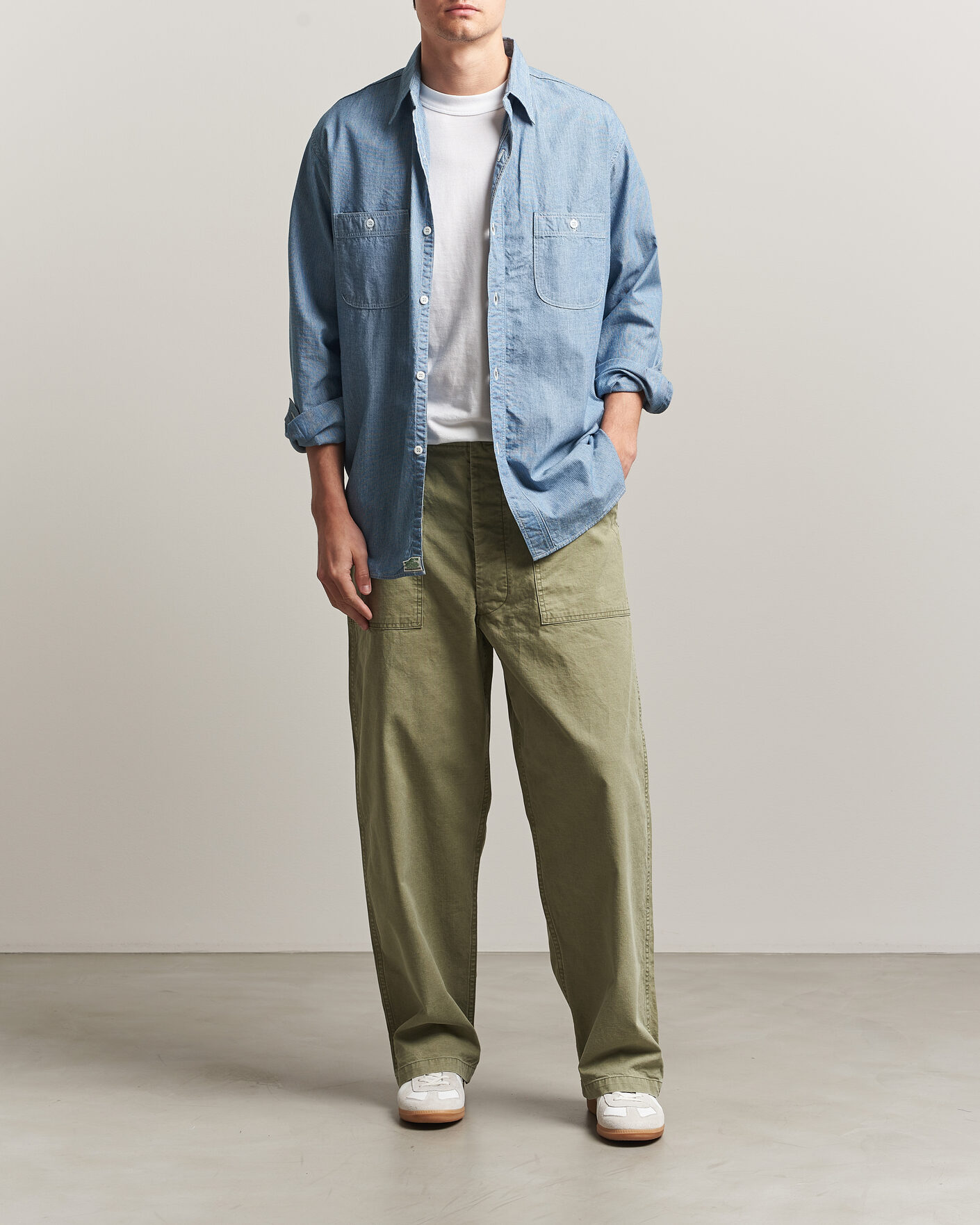 Homme | Pantalons | orSlow | Summer Fatigue Pants Washed Army Green