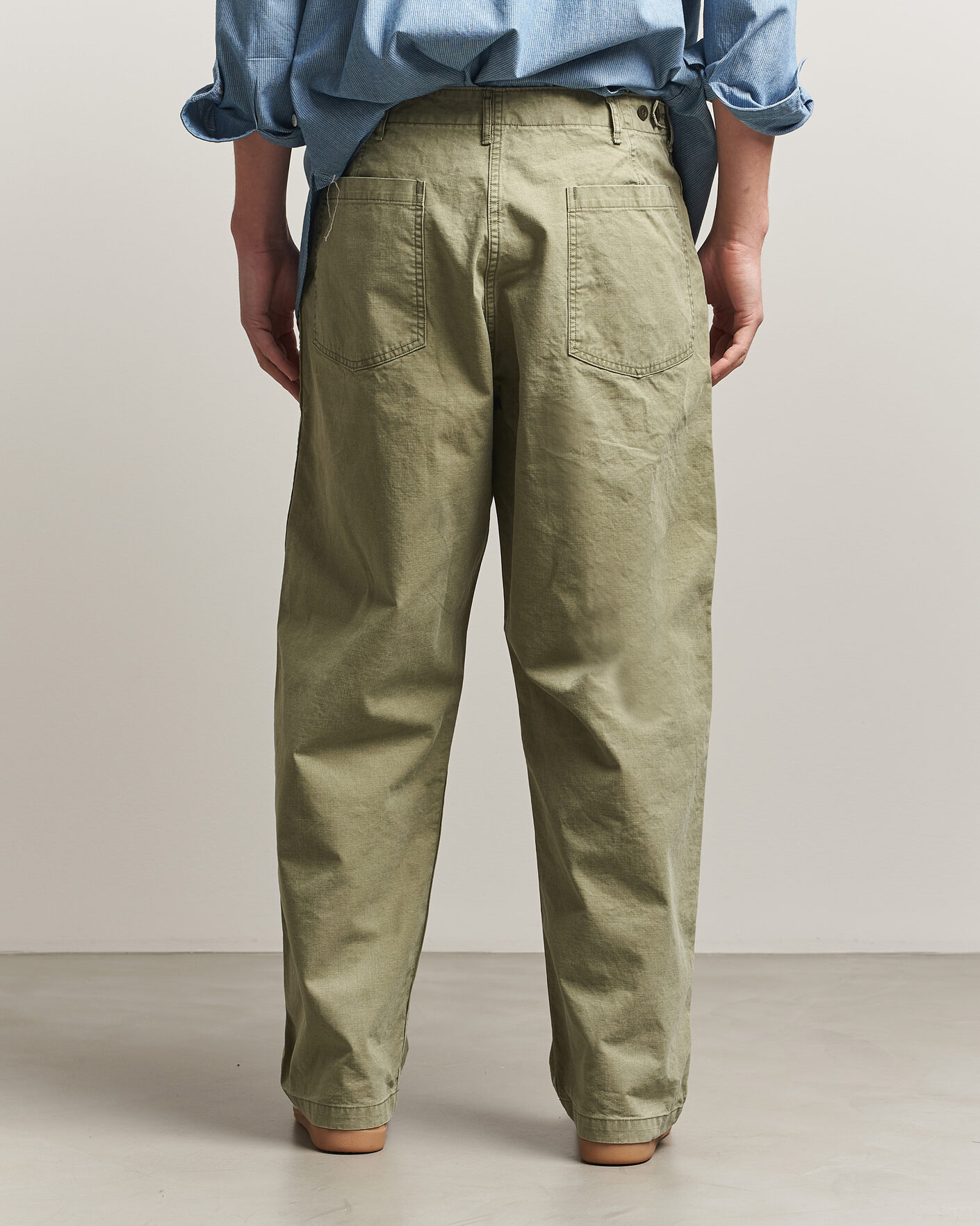 Homme | Pantalons | orSlow | Summer Fatigue Pants Washed Army Green