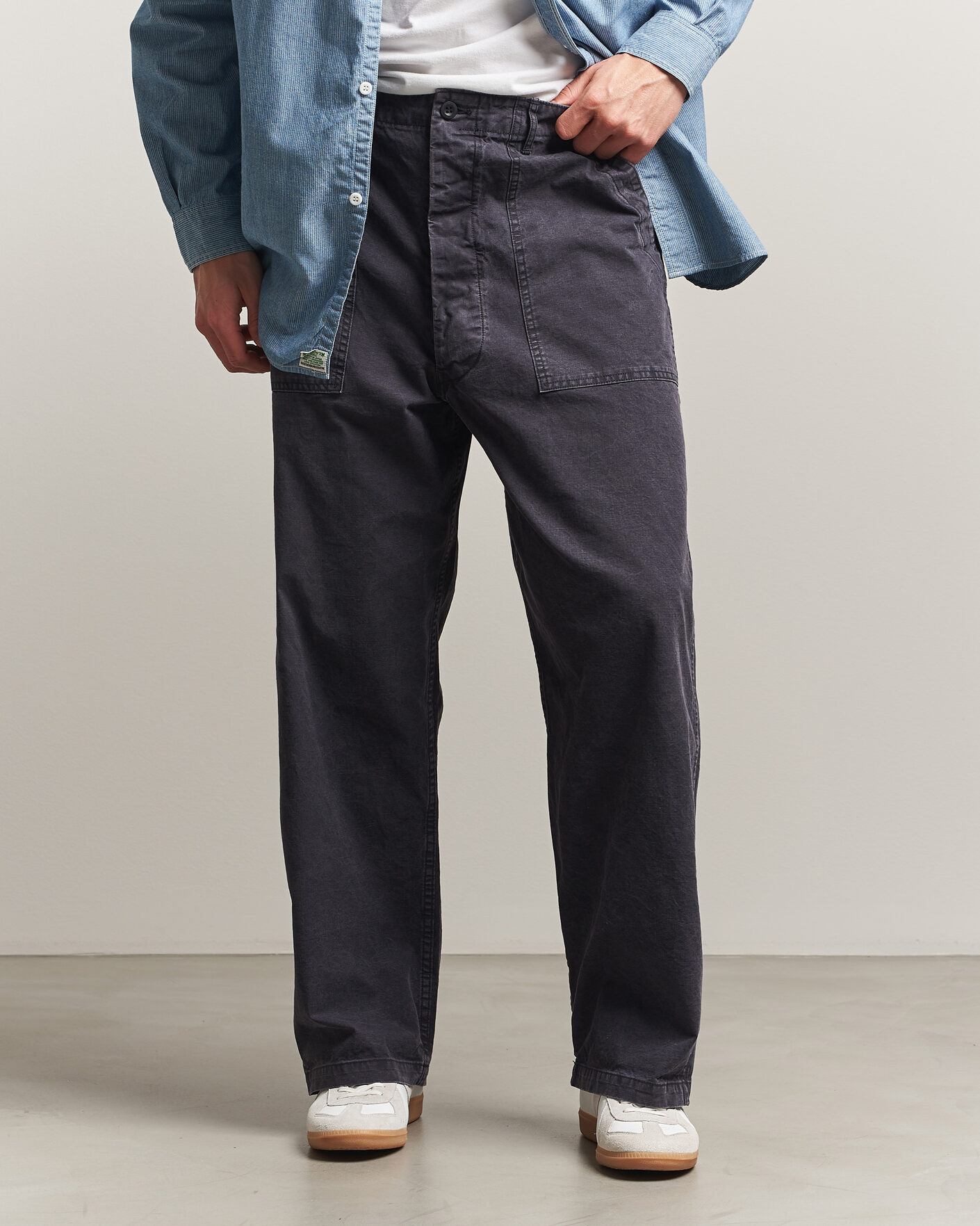 Homme | Pantalons | orSlow | Summer Fatigue Pants Washed Black