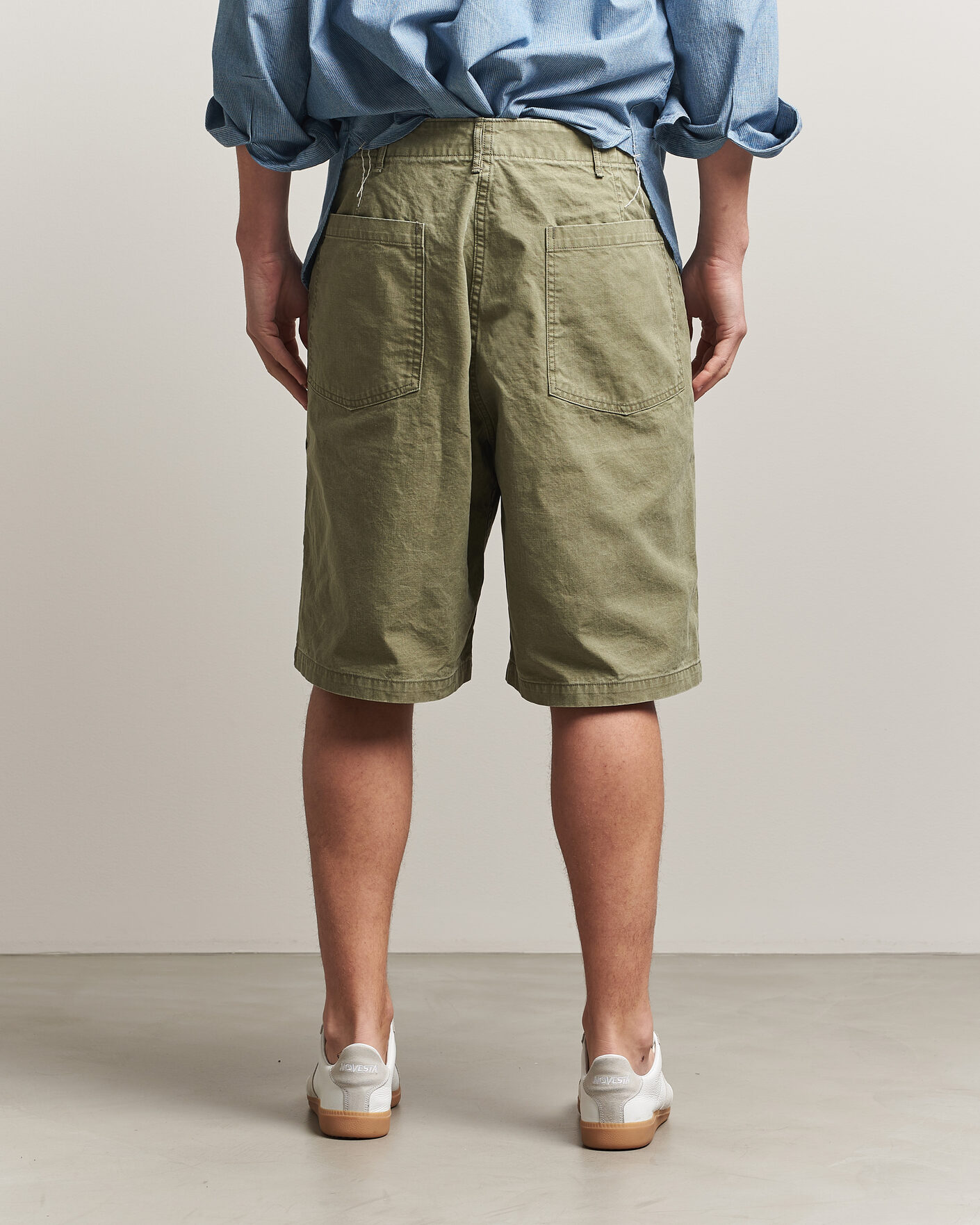 Homme | Shorts | orSlow | Summer Fatigue Shorts Washed Army Green