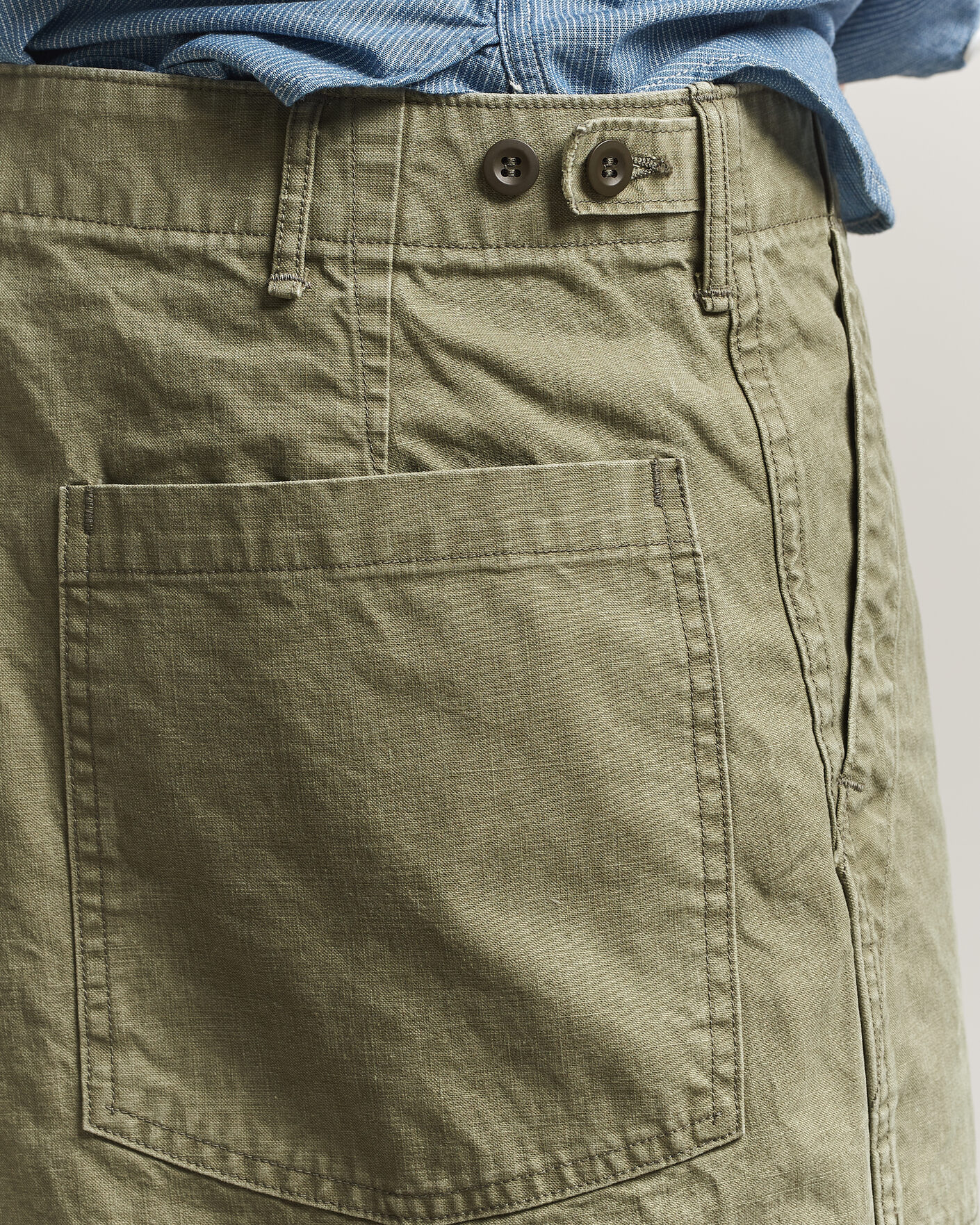 Homme | Shorts | orSlow | Summer Fatigue Shorts Washed Army Green