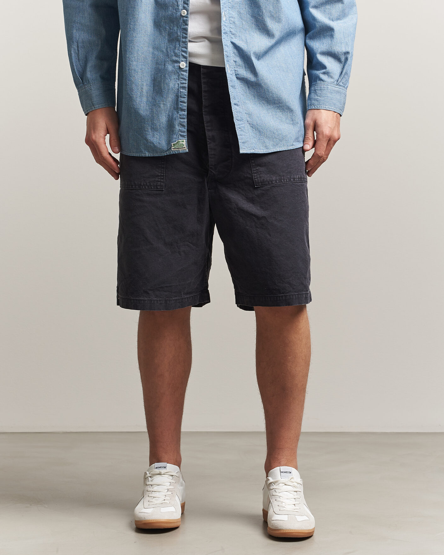 Homme | Shorts | orSlow | Summer Fatigue Shorts Washed Black