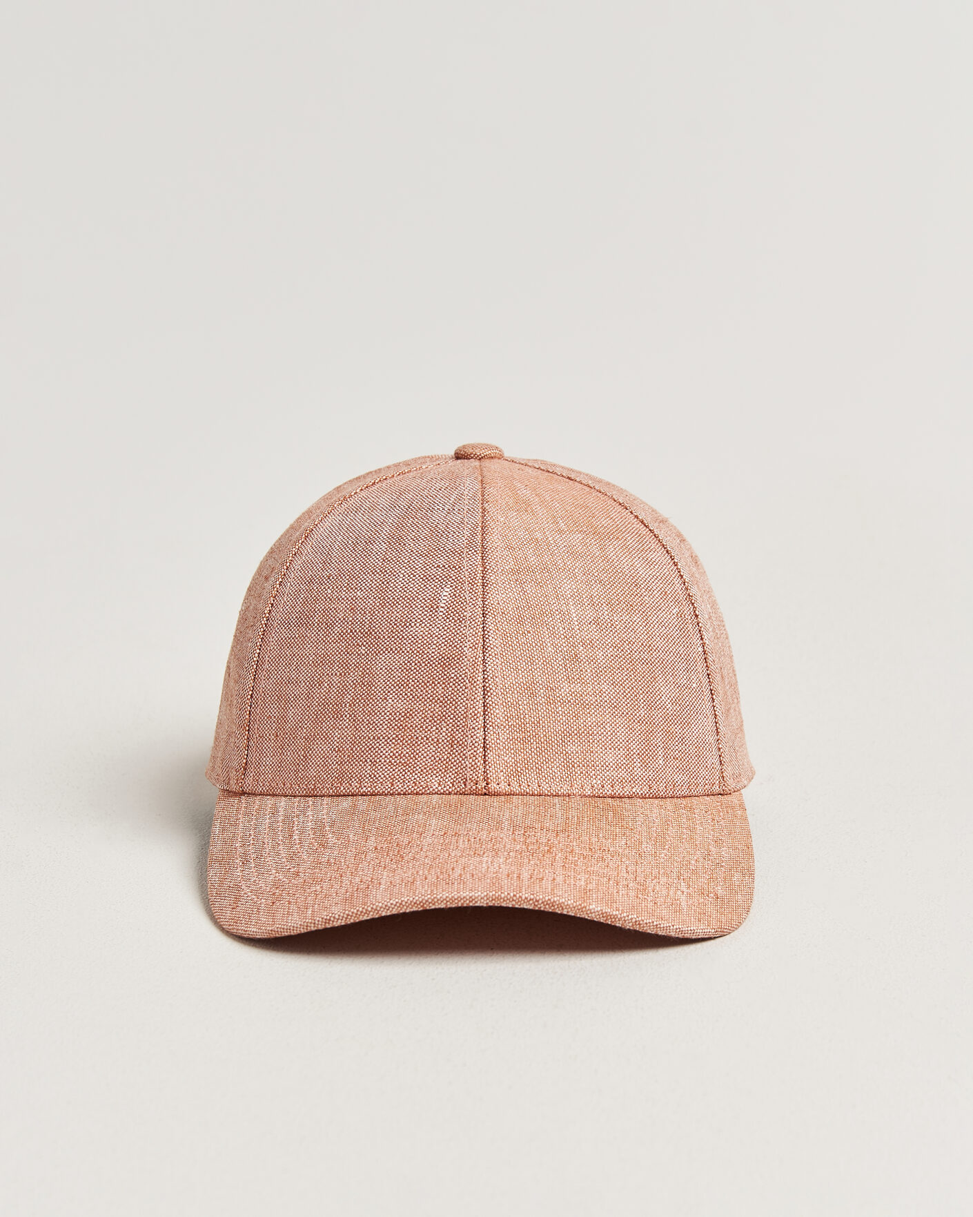 Homme | Bobs Et Casquettes | Varsity Headwear | Linen Baseball Cap Pale Rust