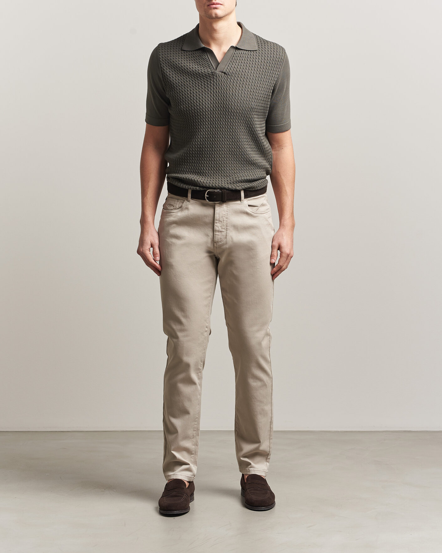 Homme | Pantalons | Oscar Jacobson | Slim Fit 5-Pocket Chino Beige