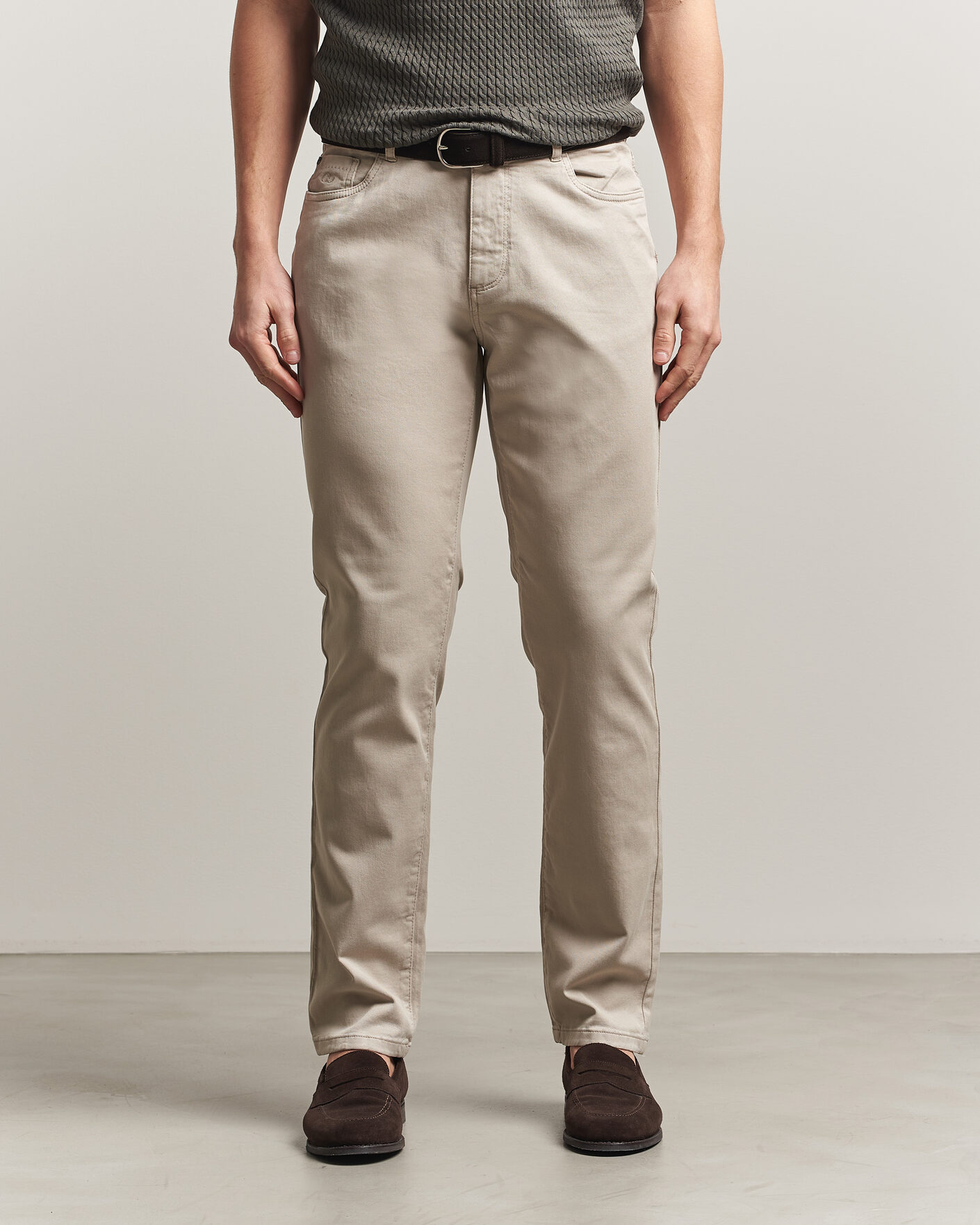 Homme | Pantalons | Oscar Jacobson | Slim Fit 5-Pocket Chino Beige