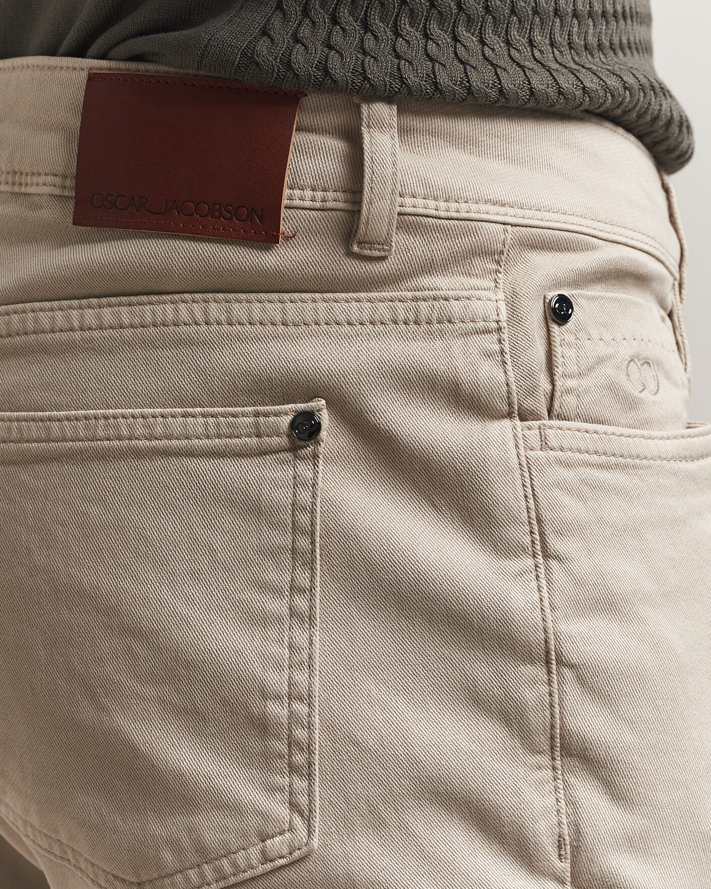 Homme | Pantalons | Oscar Jacobson | Slim Fit 5-Pocket Chino Beige