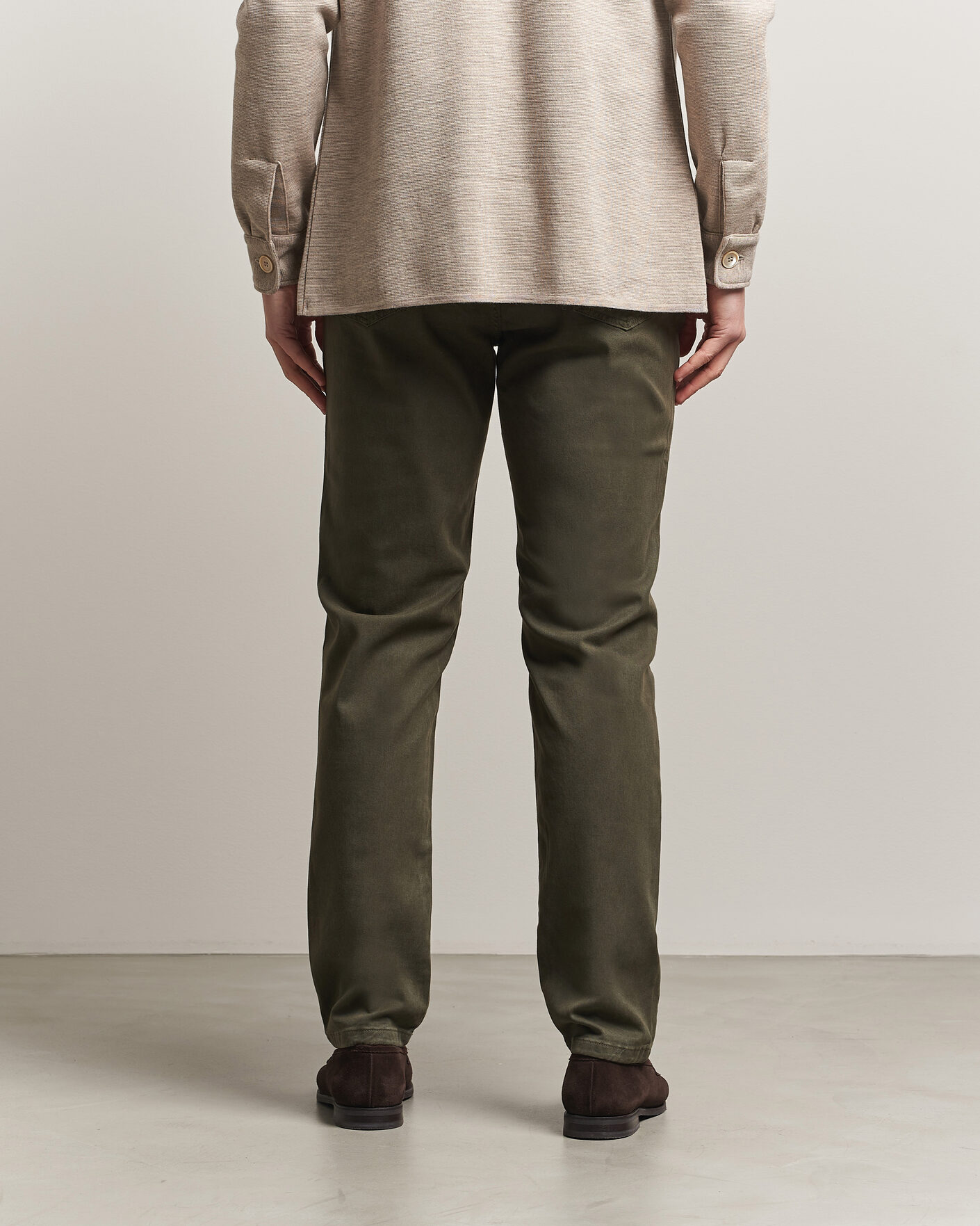 Homme | Pantalons | Oscar Jacobson | Slim Fit 5-Pocket Chino Olive
