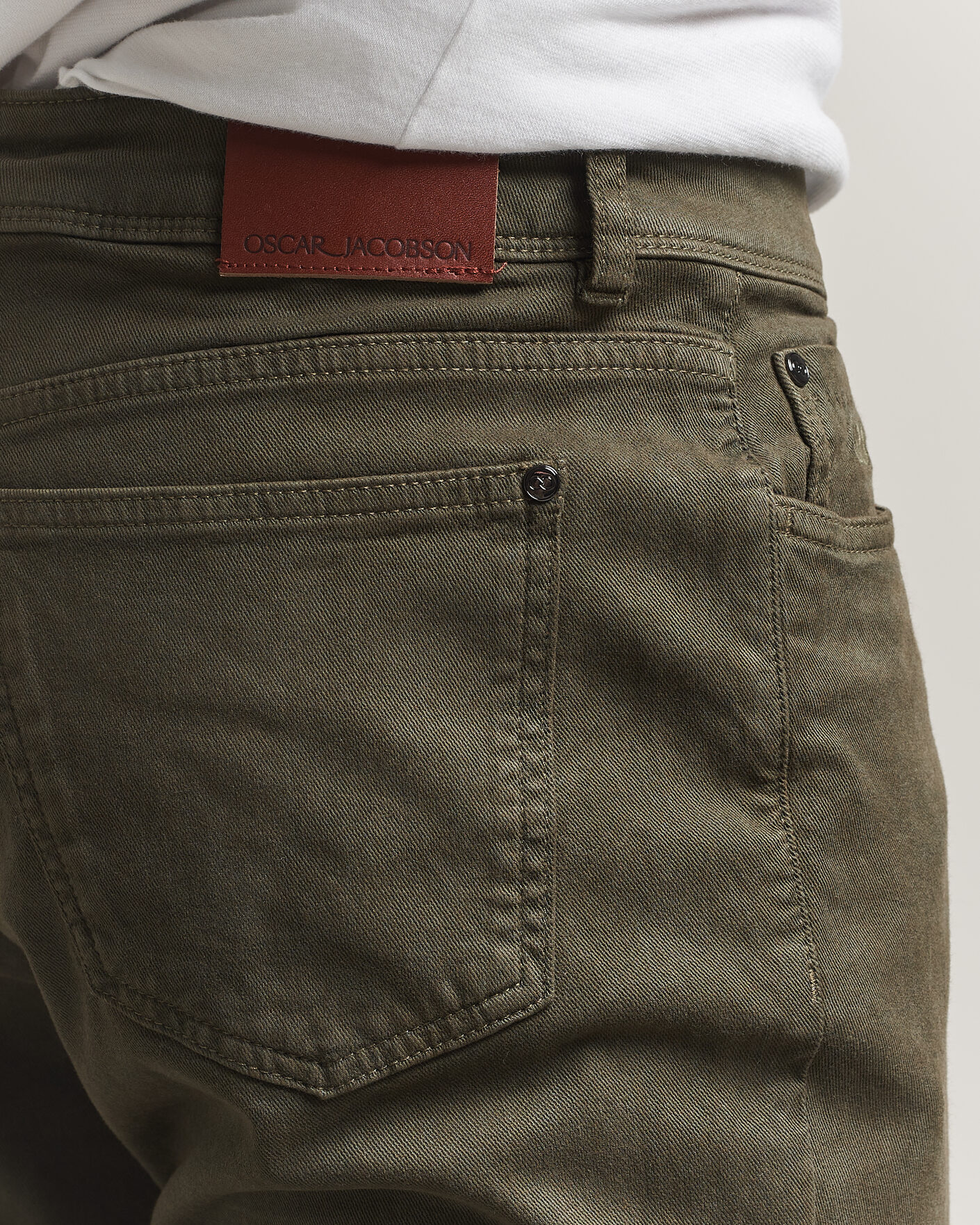 Homme | Pantalons | Oscar Jacobson | Slim Fit 5-Pocket Chino  Olive