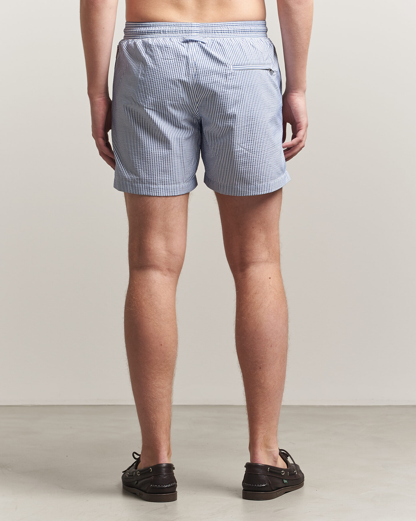Homme | Maillots De Bain | Orlebar Brown | Boxer Seersucker Drawstring Swim Shorts Nova Blue