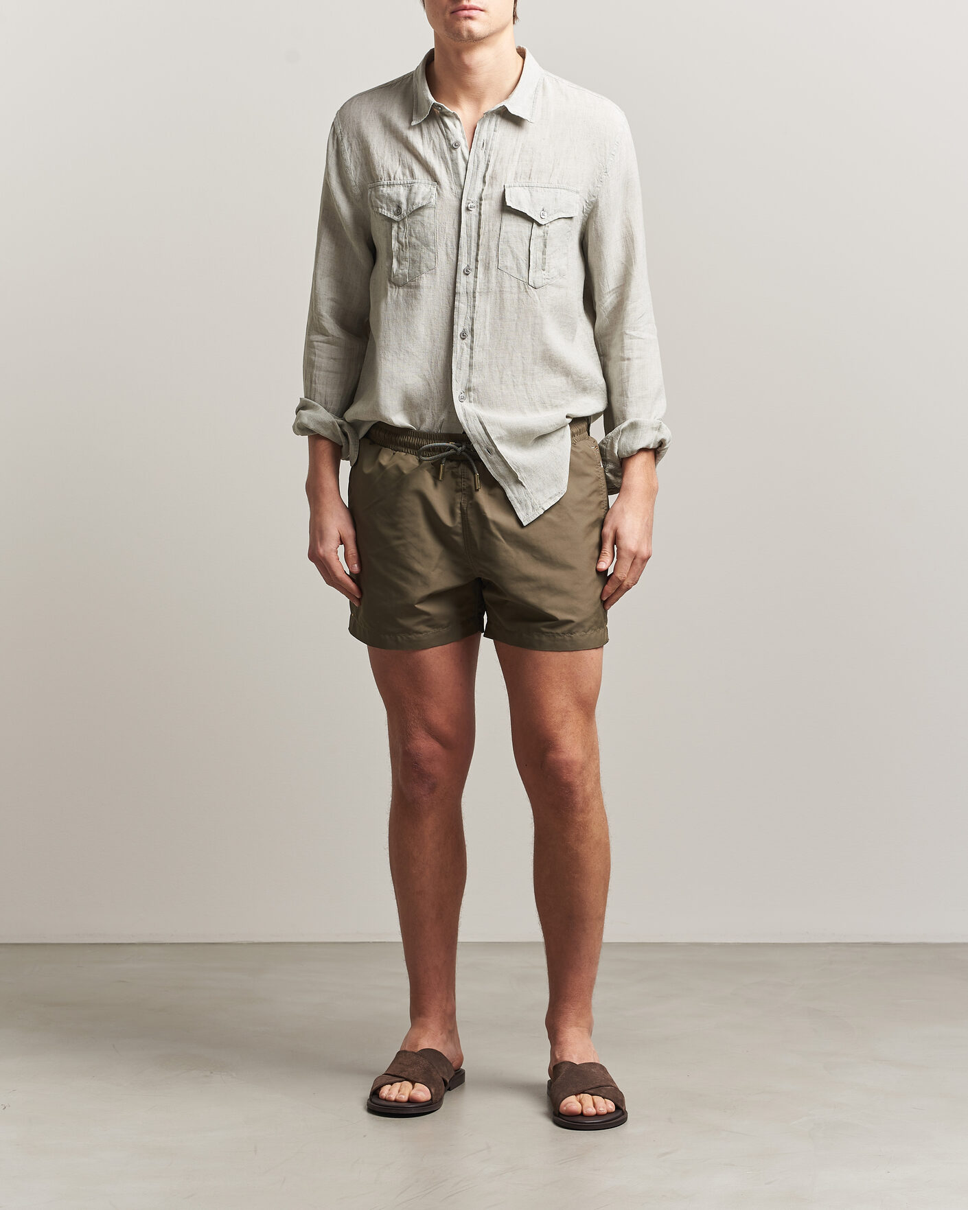Homme | Chemises | Orlebar Brown | Coleburn Linen Shirt Cliff Grey