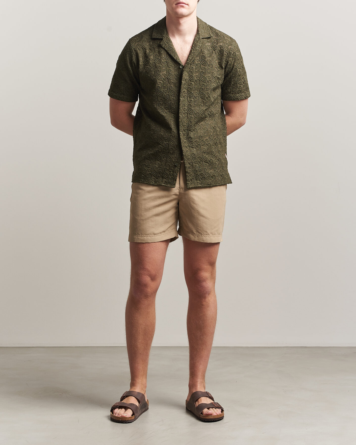 Homme | Chemises | Orlebar Brown | Maitan Brodery Shirt Bayleaf Green