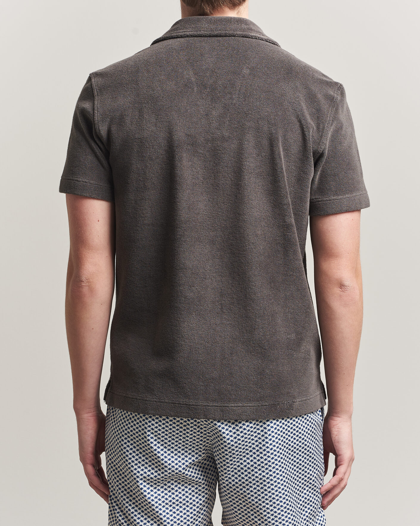 Homme | Polos | Orlebar Brown | Terry Resort Polo Elephant Grey