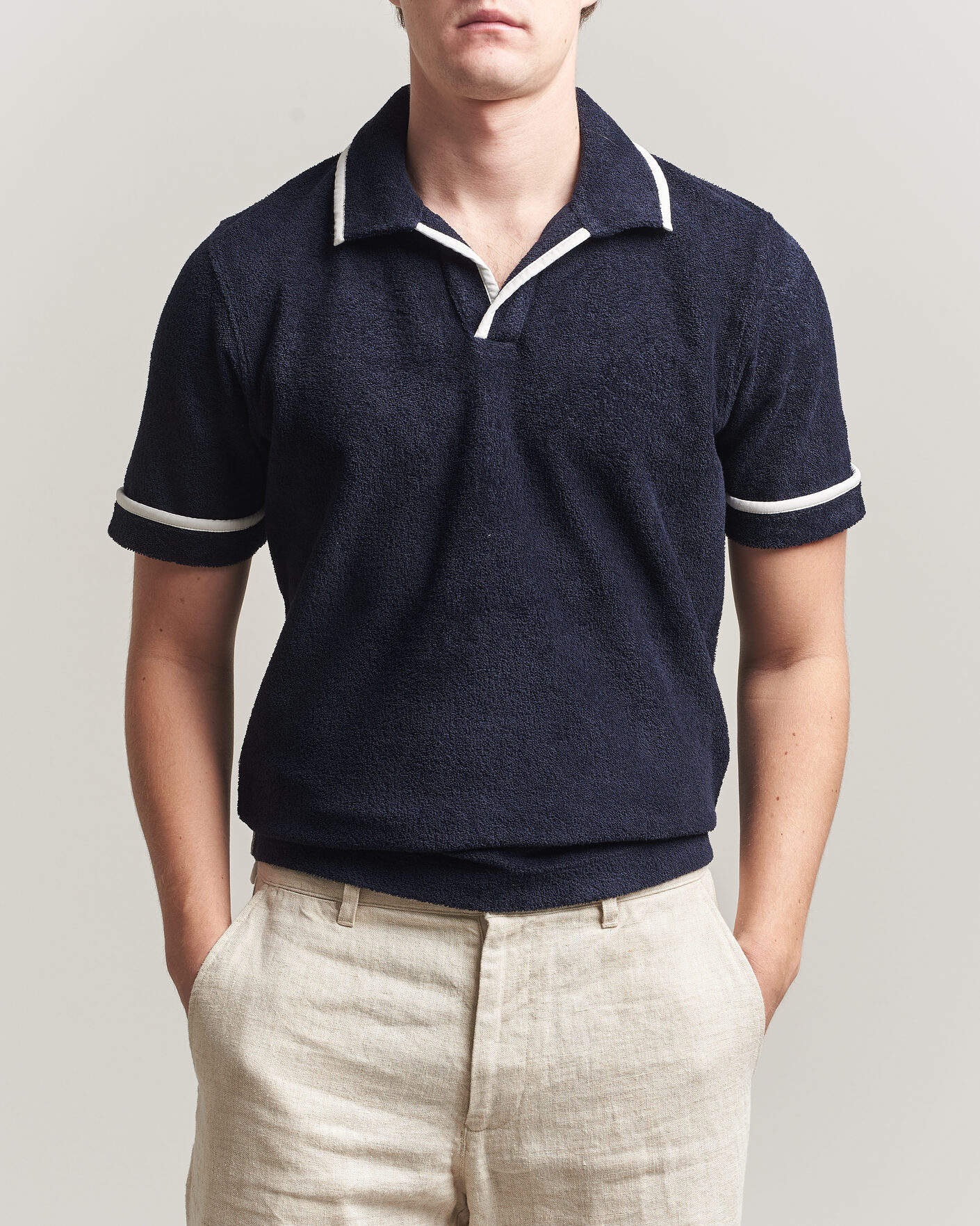 Homme | Polos | Orlebar Brown | Ellery Towelling Polo Night Iris