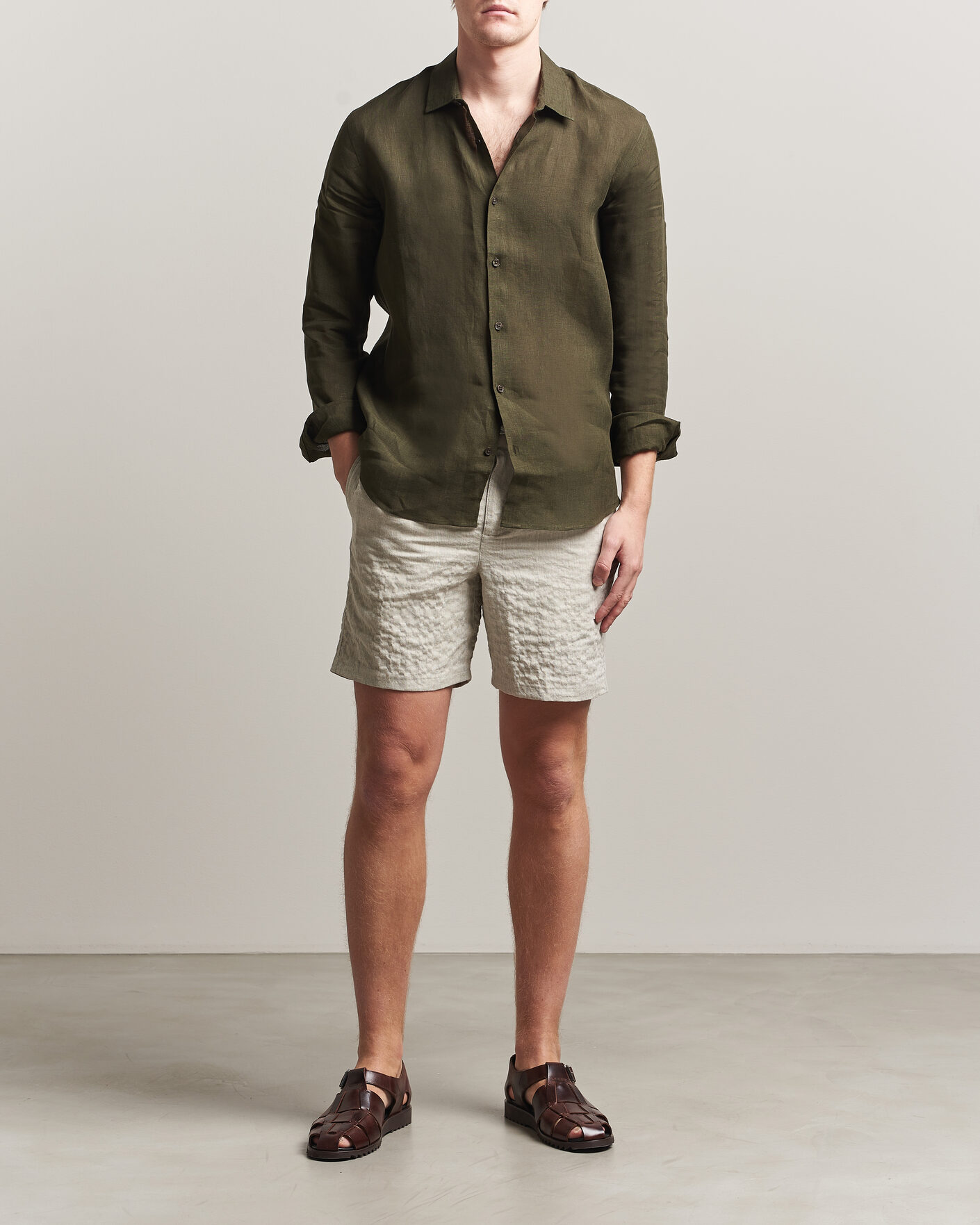 Homme | Shorts | Orlebar Brown | Alex Sereno Herringbone Shorts Light Dijon