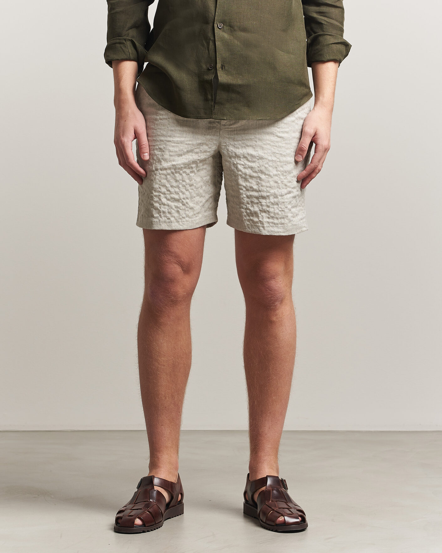 Homme | Shorts | Orlebar Brown | Alex Sereno Herringbone Shorts Light Dijon