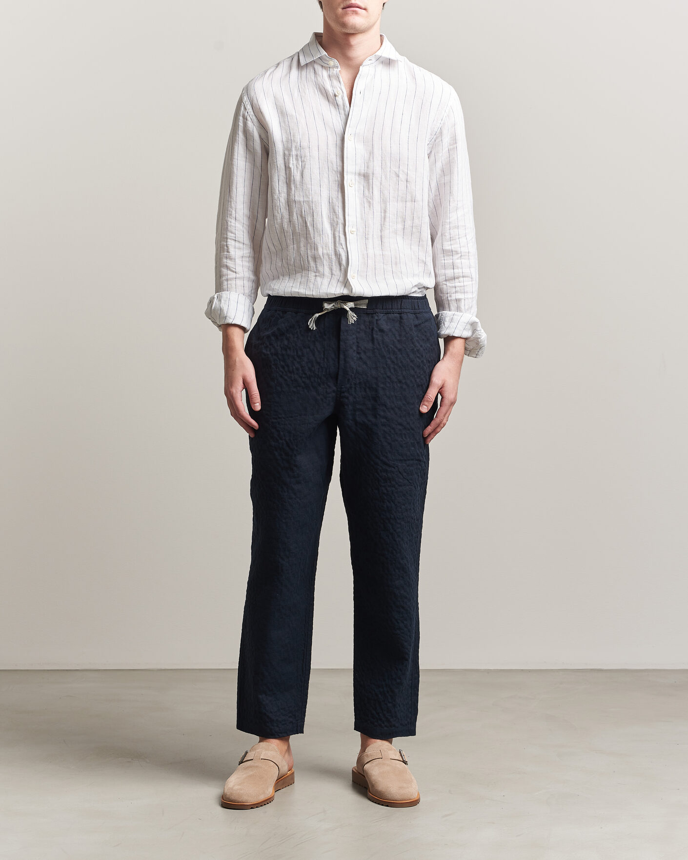 Homme | Pantalons | Orlebar Brown | Sonoran Sereno Herringbone Trousers Night Iris