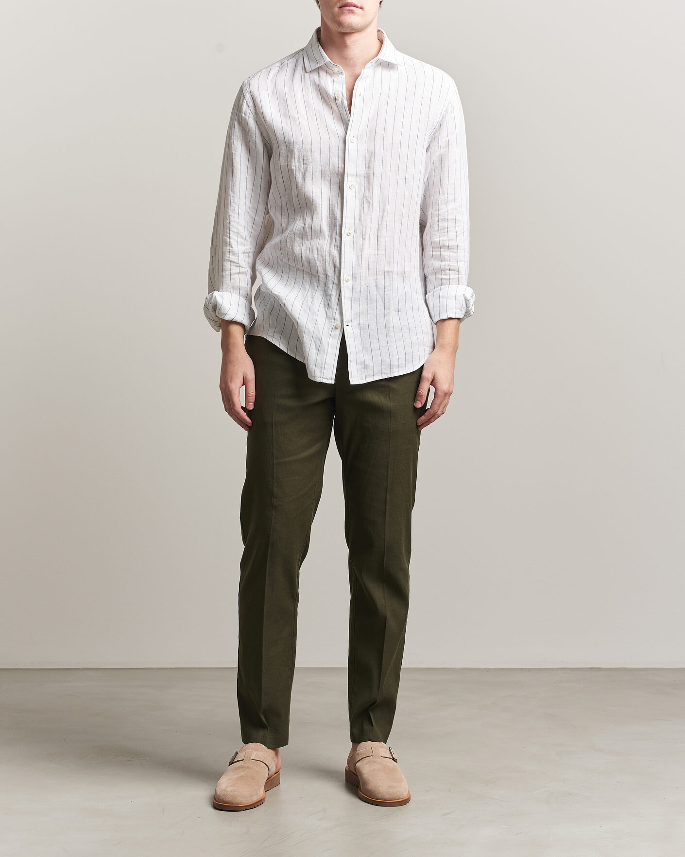 Homme | Pantalons | Orlebar Brown | Ray Linen Pants Bayleaf Green