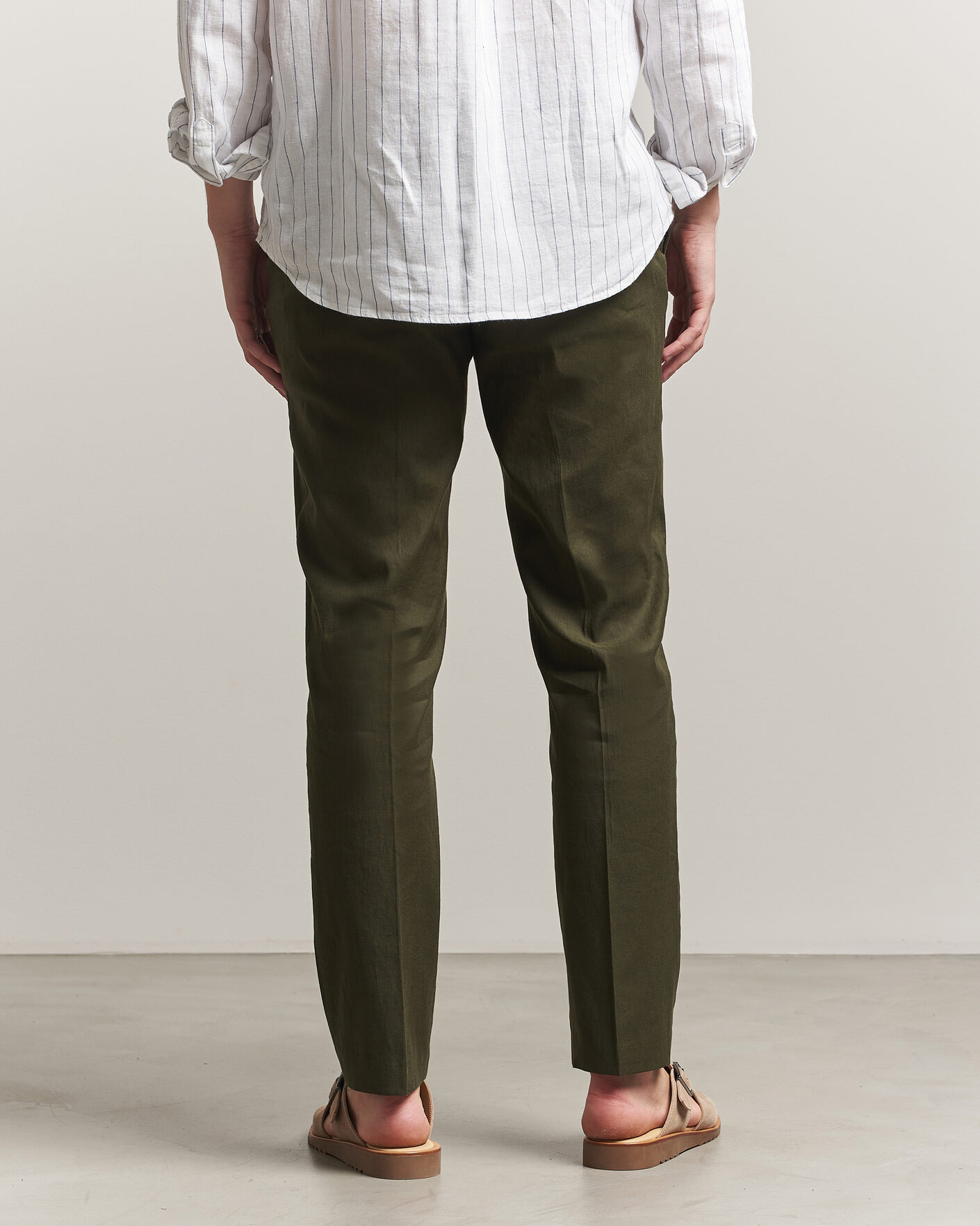 Homme | Pantalons | Orlebar Brown | Ray Linen Pants Bayleaf Green