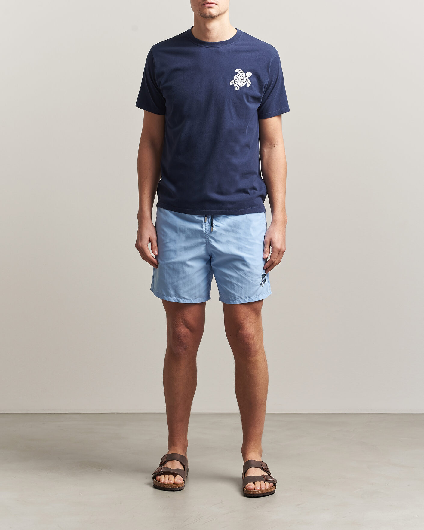 Homme | T-shirts | Vilebrequin | Embroidered Crew Neck T-Shirt Bleu Marine