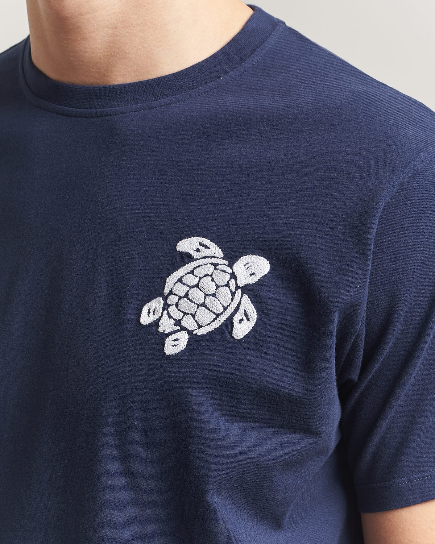Homme | T-shirts | Vilebrequin | Embroidered Crew Neck T-Shirt Bleu Marine