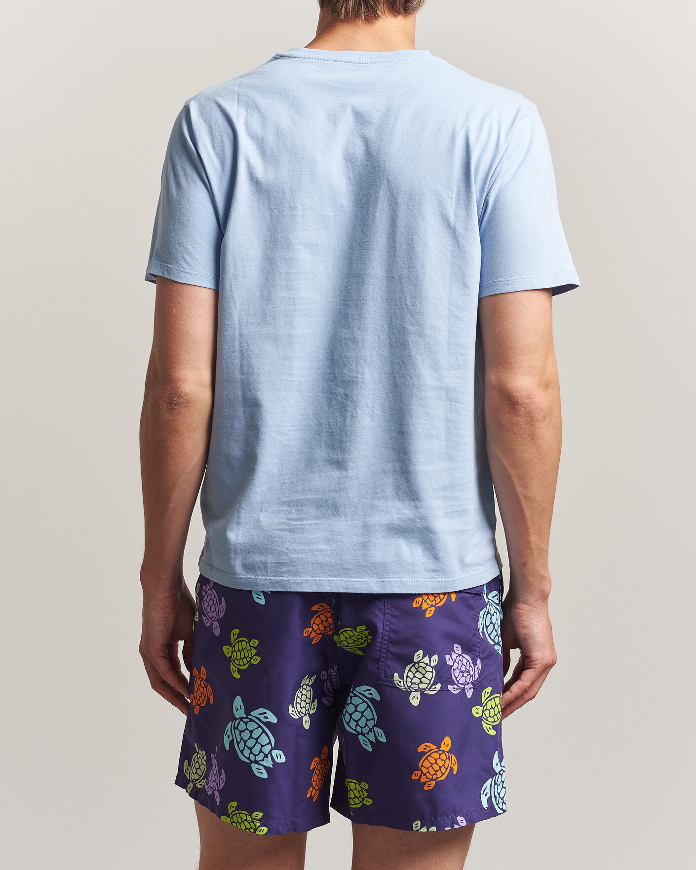 Homme | T-shirts | Vilebrequin | Printed Crew Neck T-Shirt Cloudy Blue