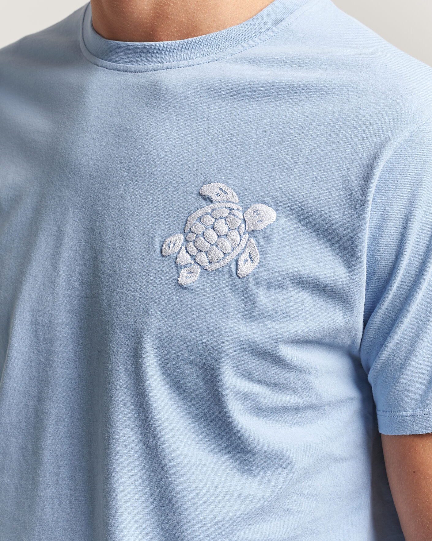 Homme | T-shirts | Vilebrequin | Printed Crew Neck T-Shirt Cloudy Blue