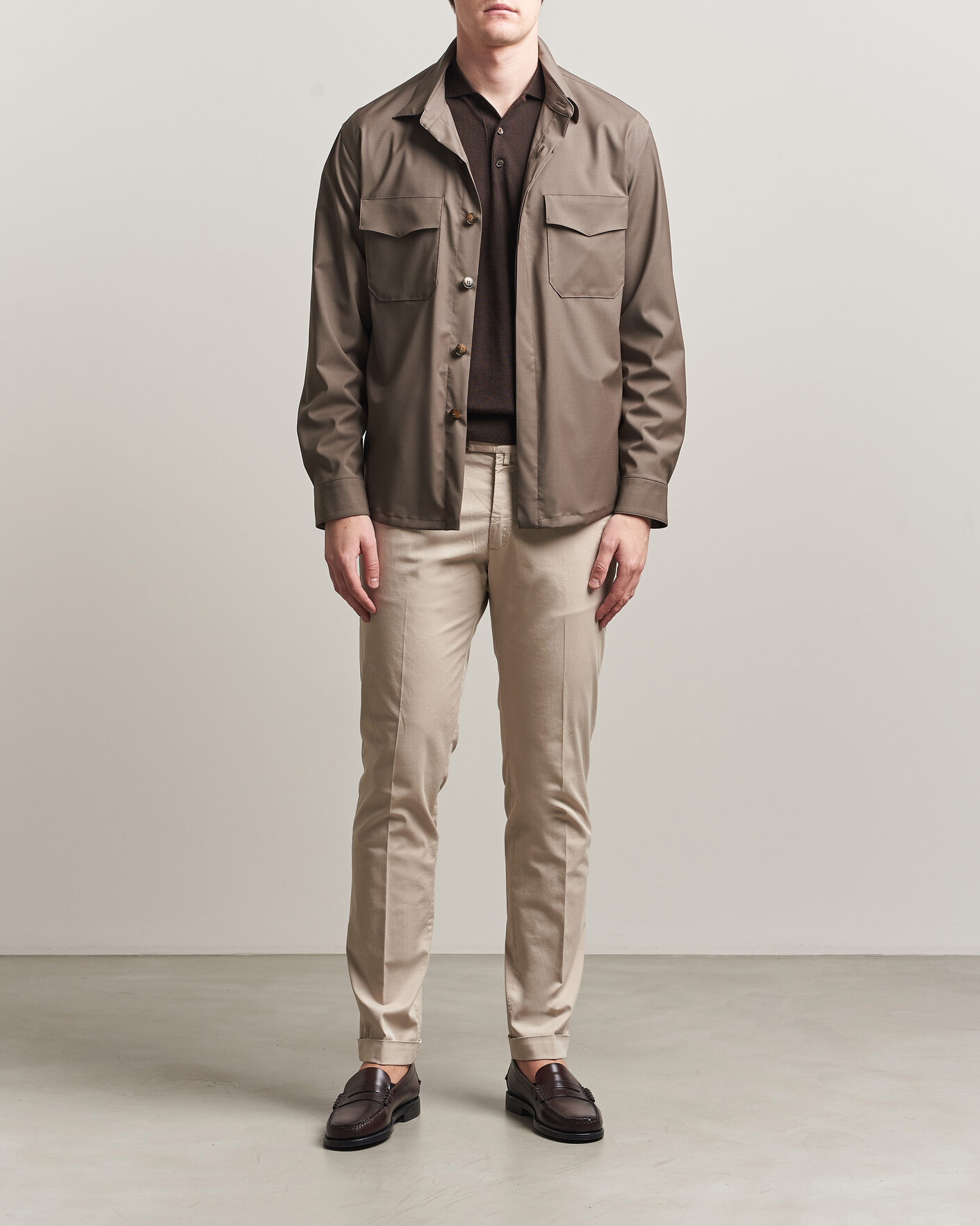 Homme | Pantalons | Briglia 1949 | Slim Fit Cotton Chinos Beige