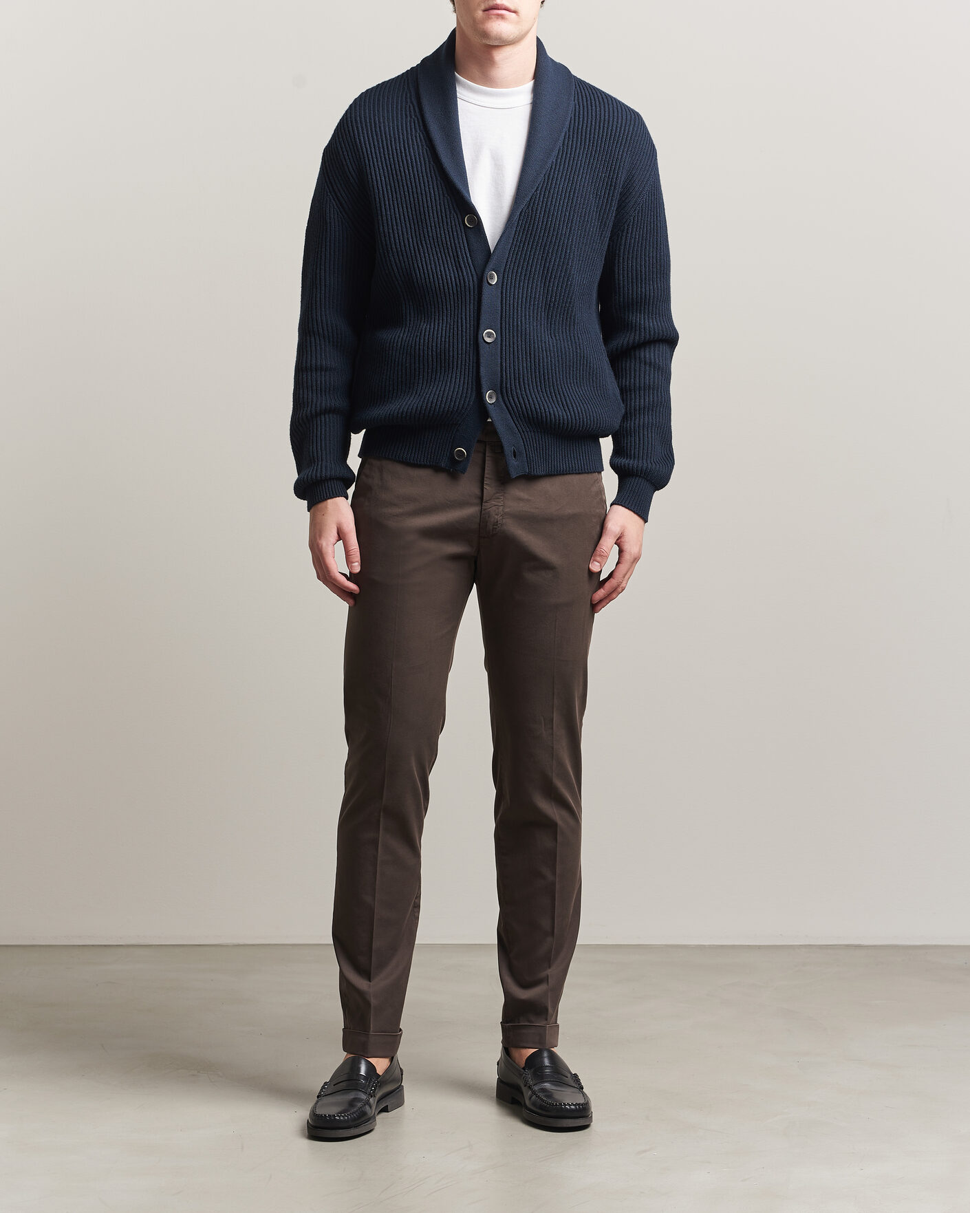Homme | Pantalons | Briglia 1949 | Slim Fit Cotton Chinos Brown