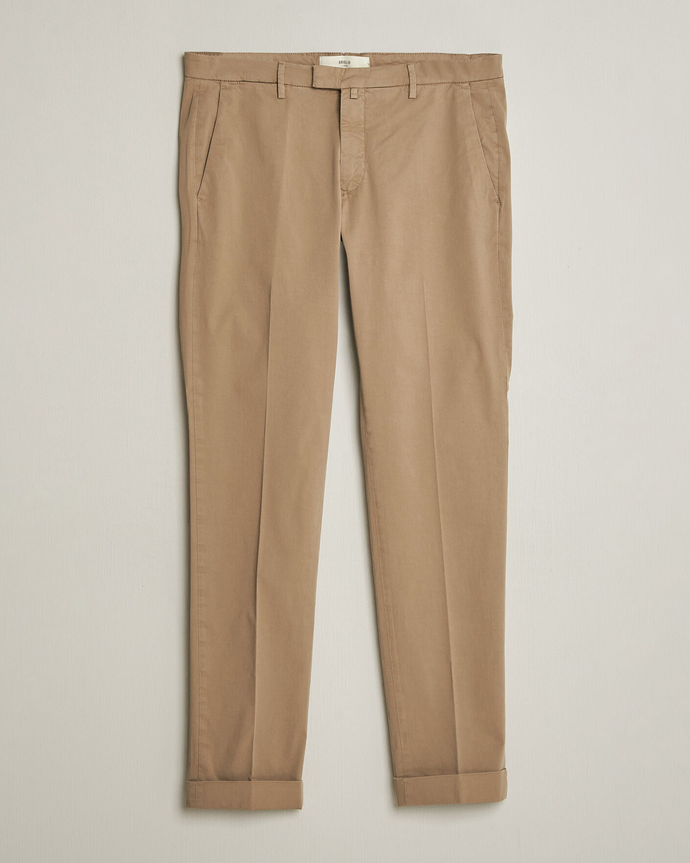 Homme | Pantalons | Briglia 1949 | Slim Fit Cotton Chinos Taupe