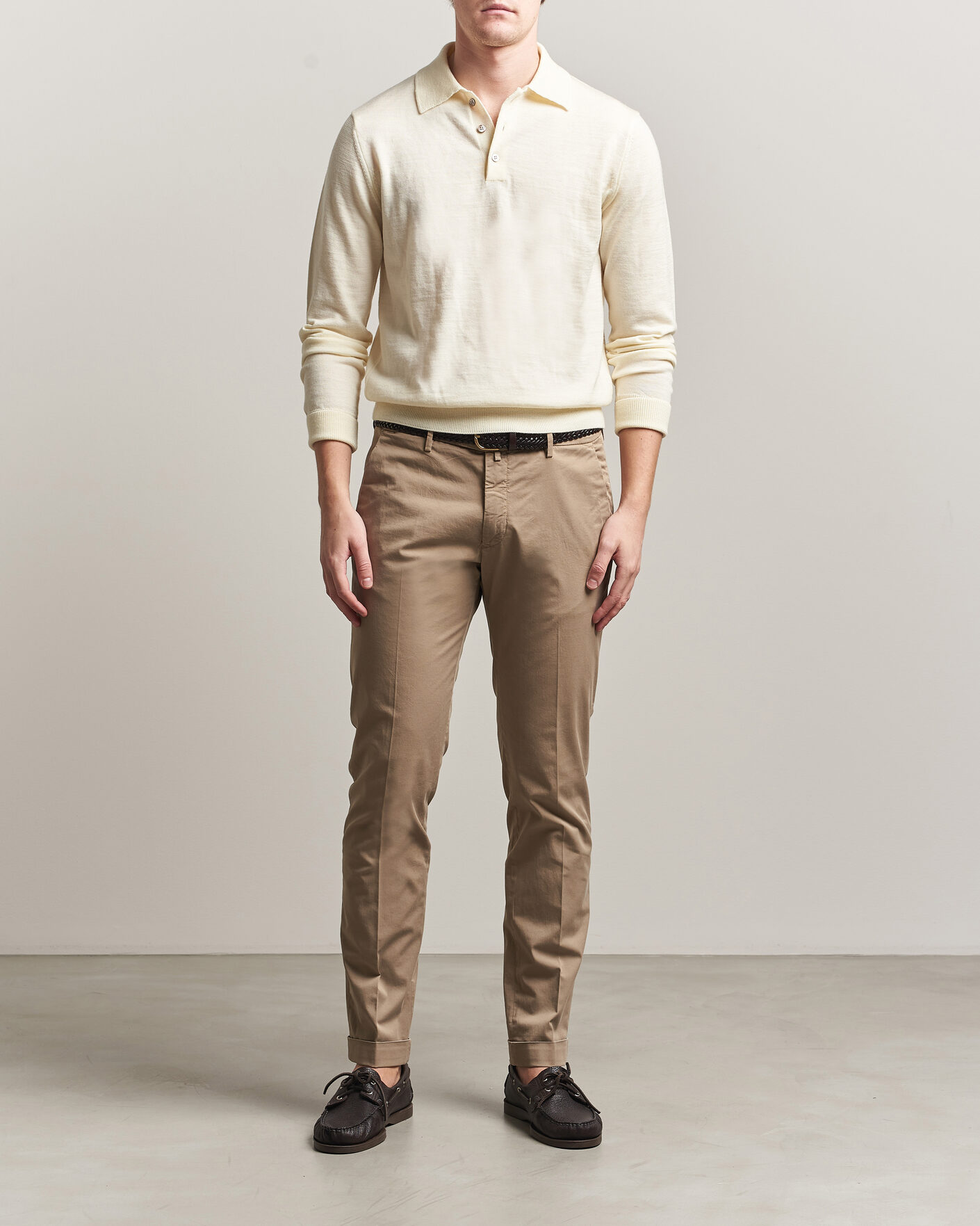 Homme | Pantalons | Briglia 1949 | Slim Fit Cotton Chinos Taupe