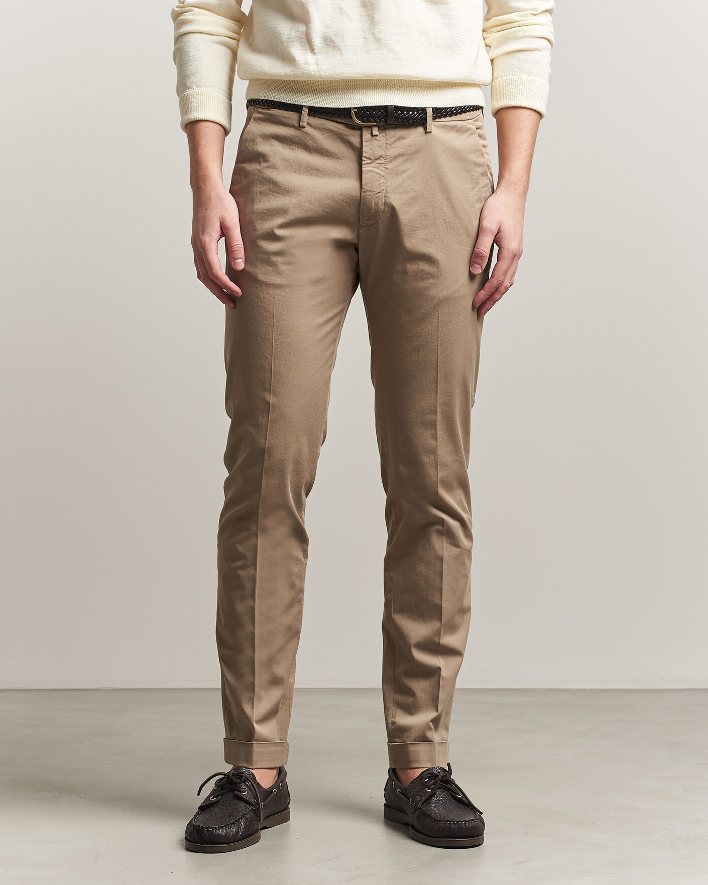 Homme | Pantalons | Briglia 1949 | Slim Fit Cotton Chinos Taupe