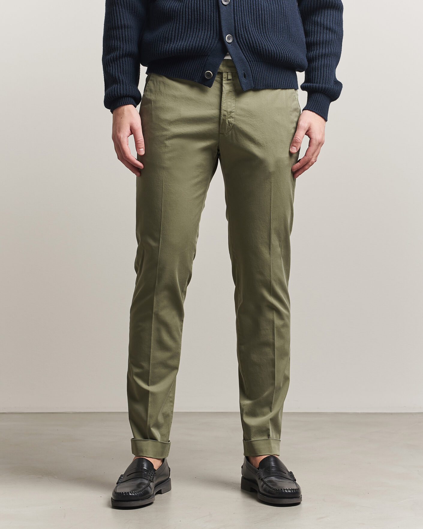 Homme | Pantalons | Briglia 1949 | Slim Fit Cotton Chinos Olive