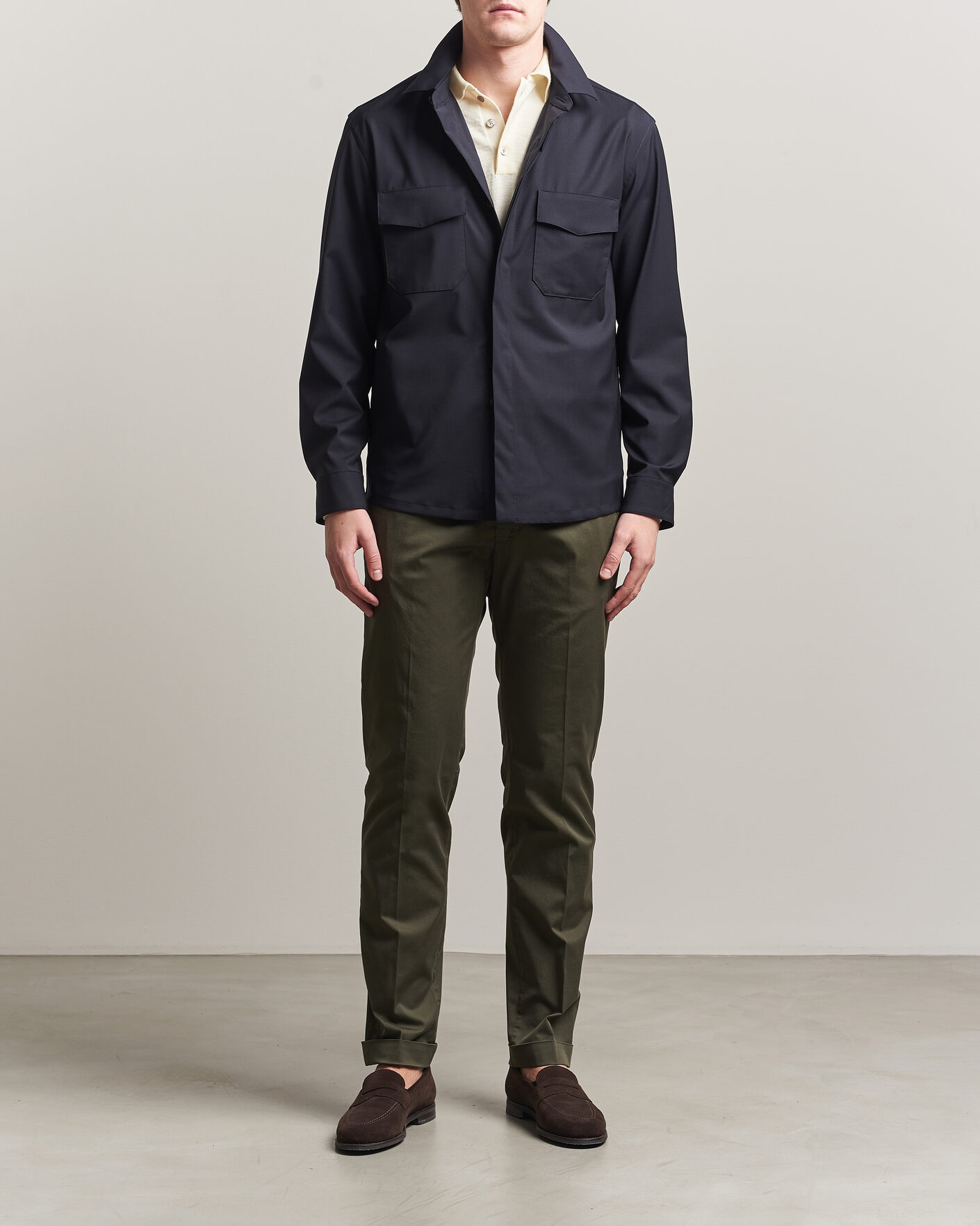 Homme | Pantalons | Briglia 1949 | Slim Fit Cotton Chinos Dark Green