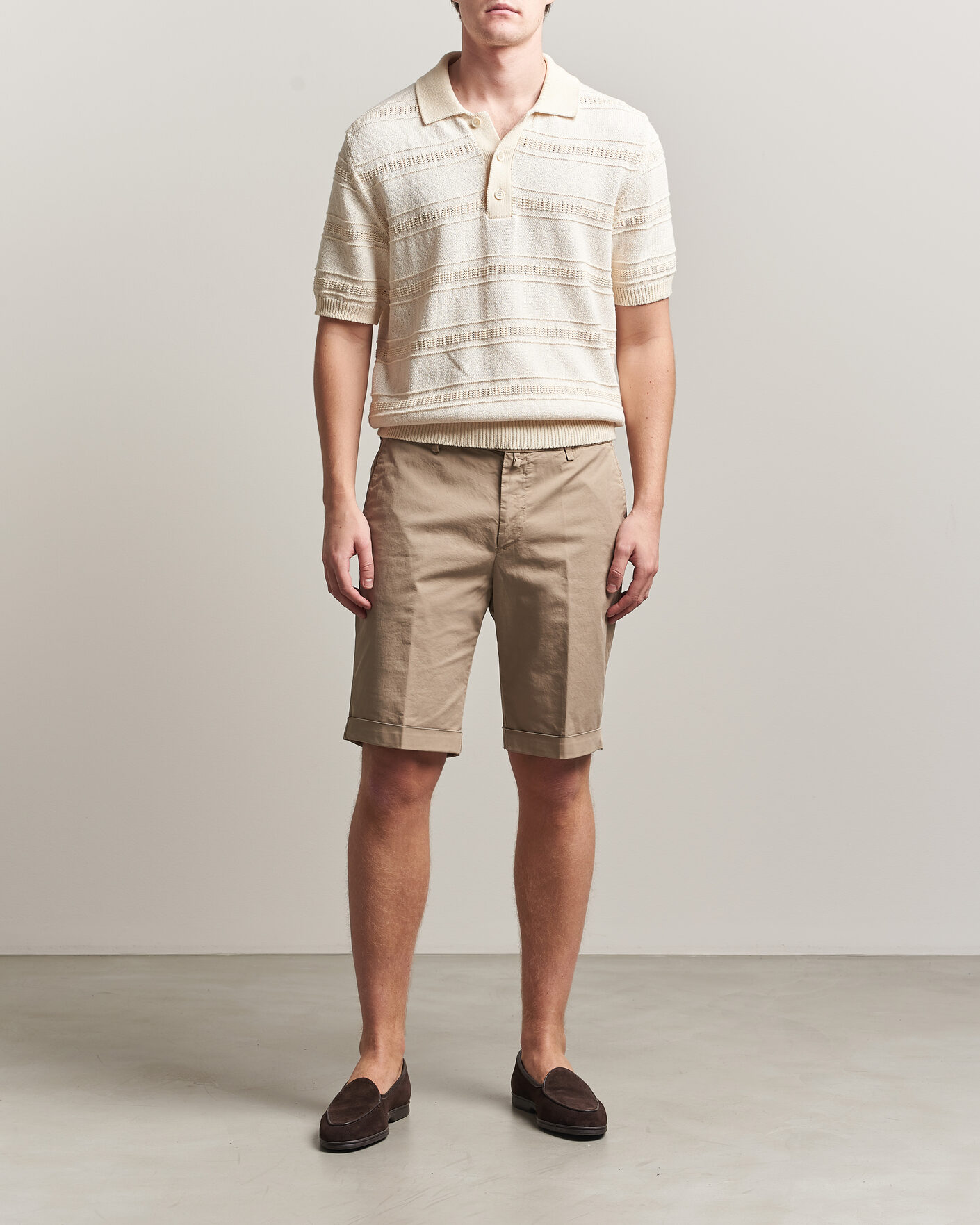 Homme | Shorts | Briglia 1949 | Cotton Stretch Shorts Taupe